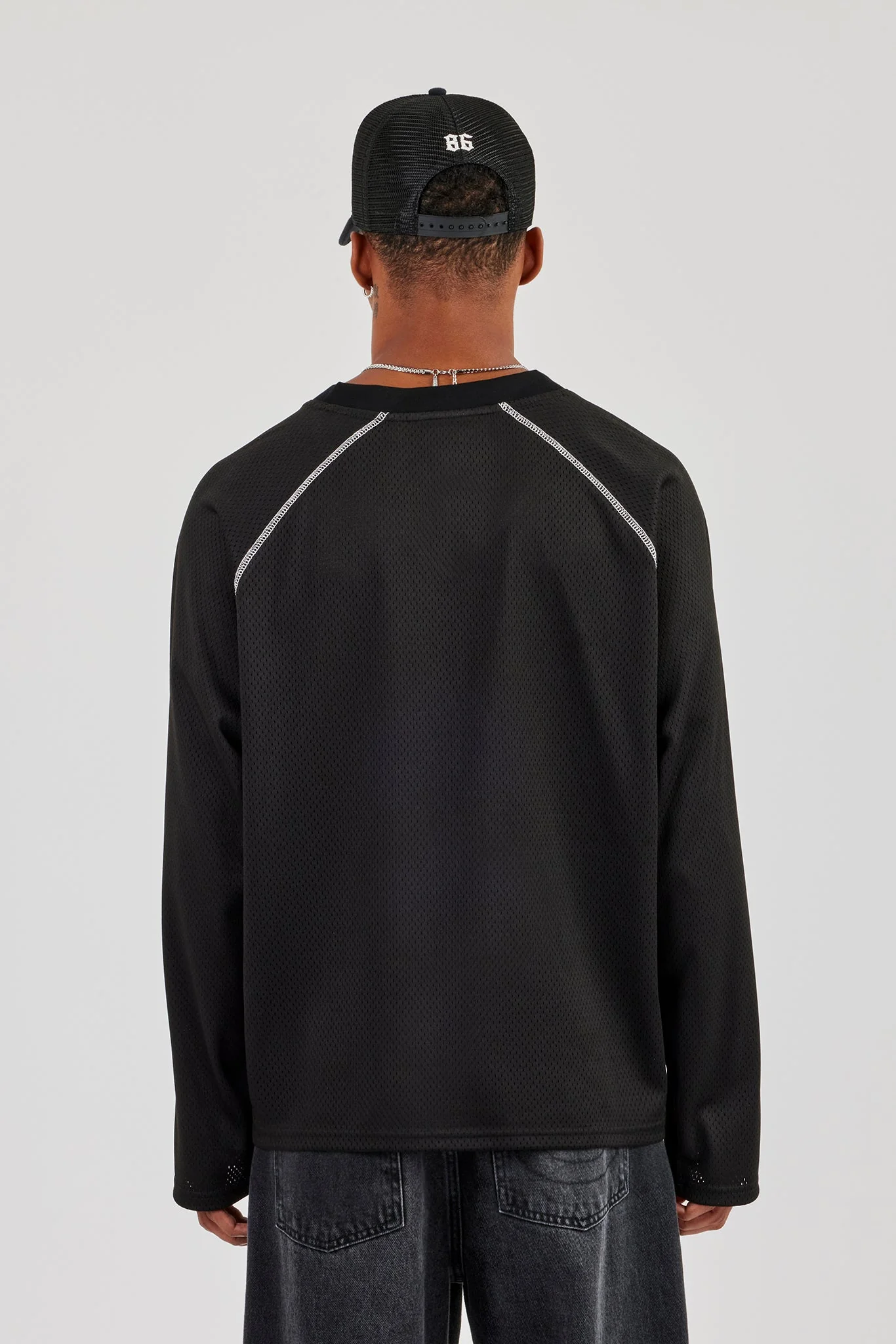 Long Sleeve Mesh 86 Jersey - Black - Image 3