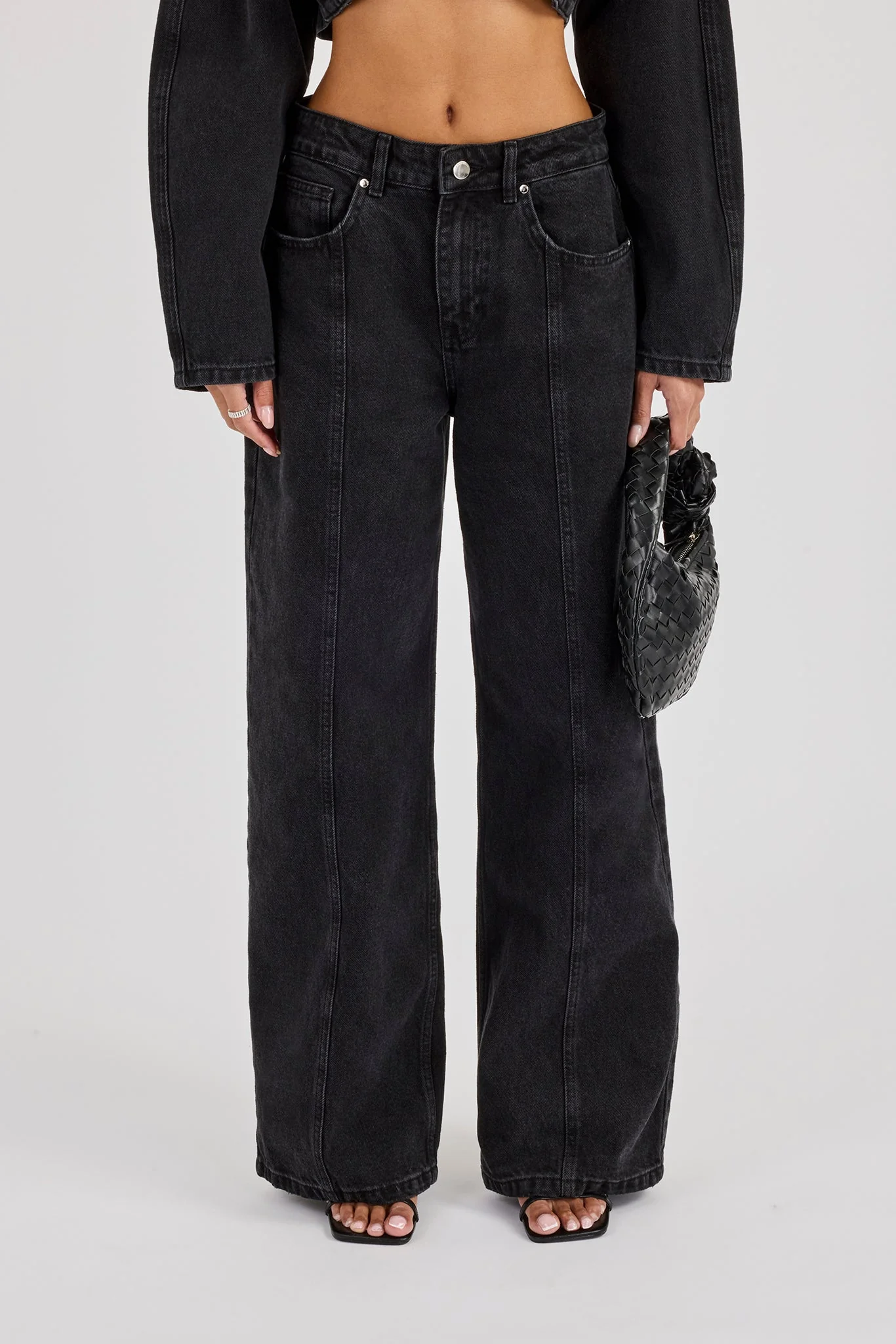Low Rise Baggy Fit Jean - Washed Black - Image 2