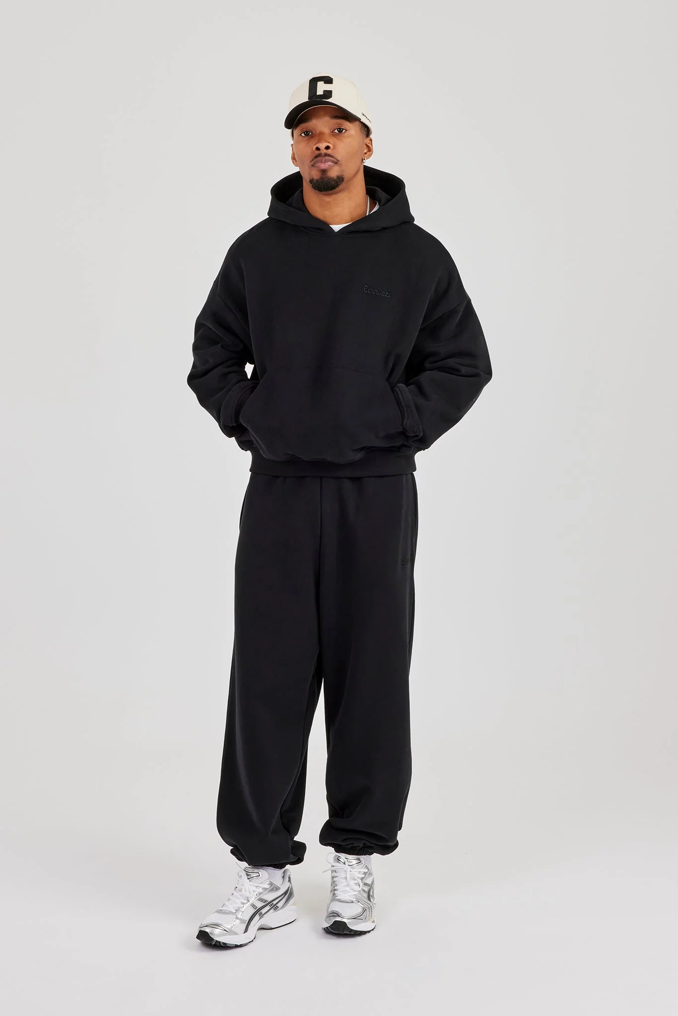 Mens Boxy Hoodie - Black - Image 2
