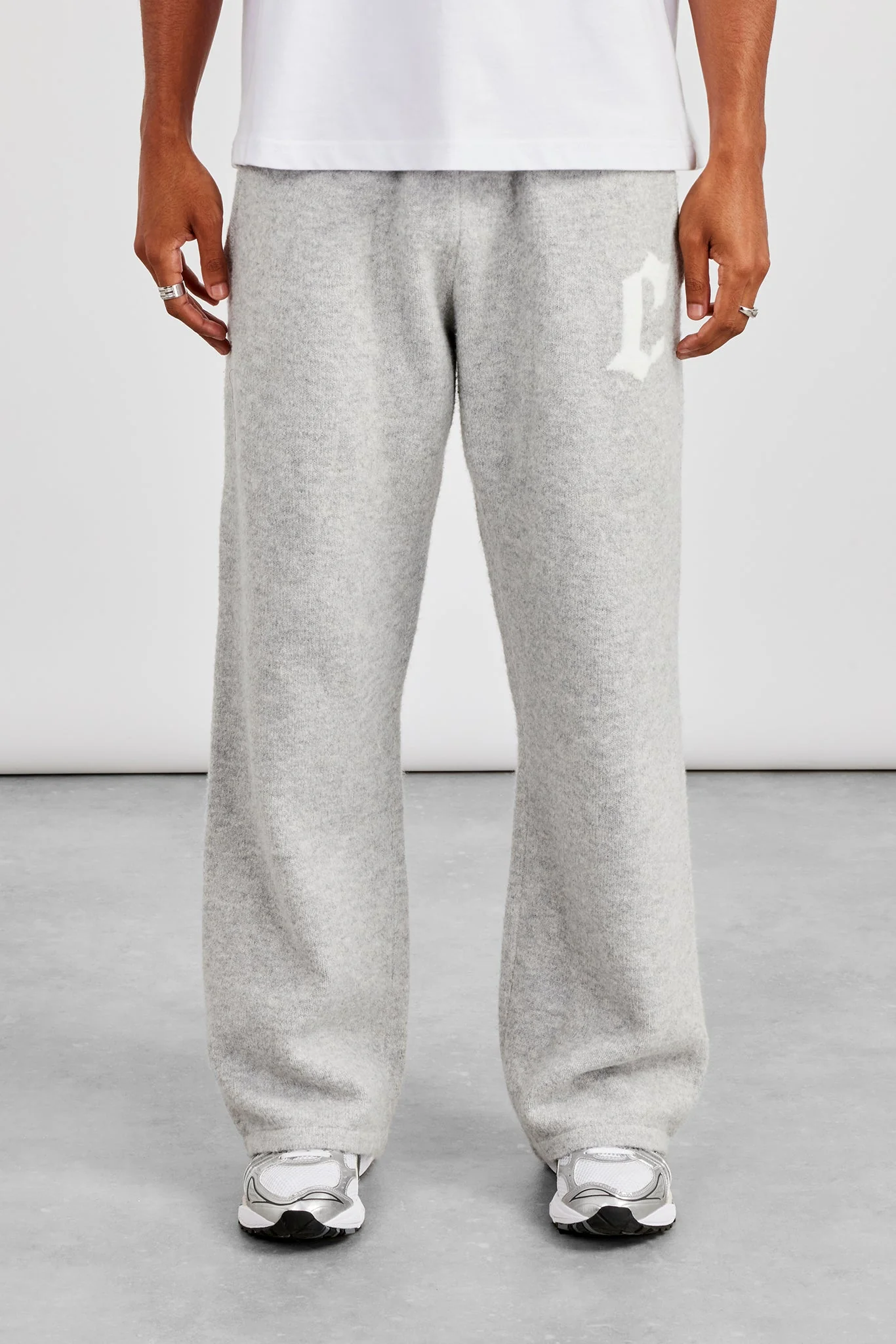 Mens C Knitted Jogger - Grey - Image 2