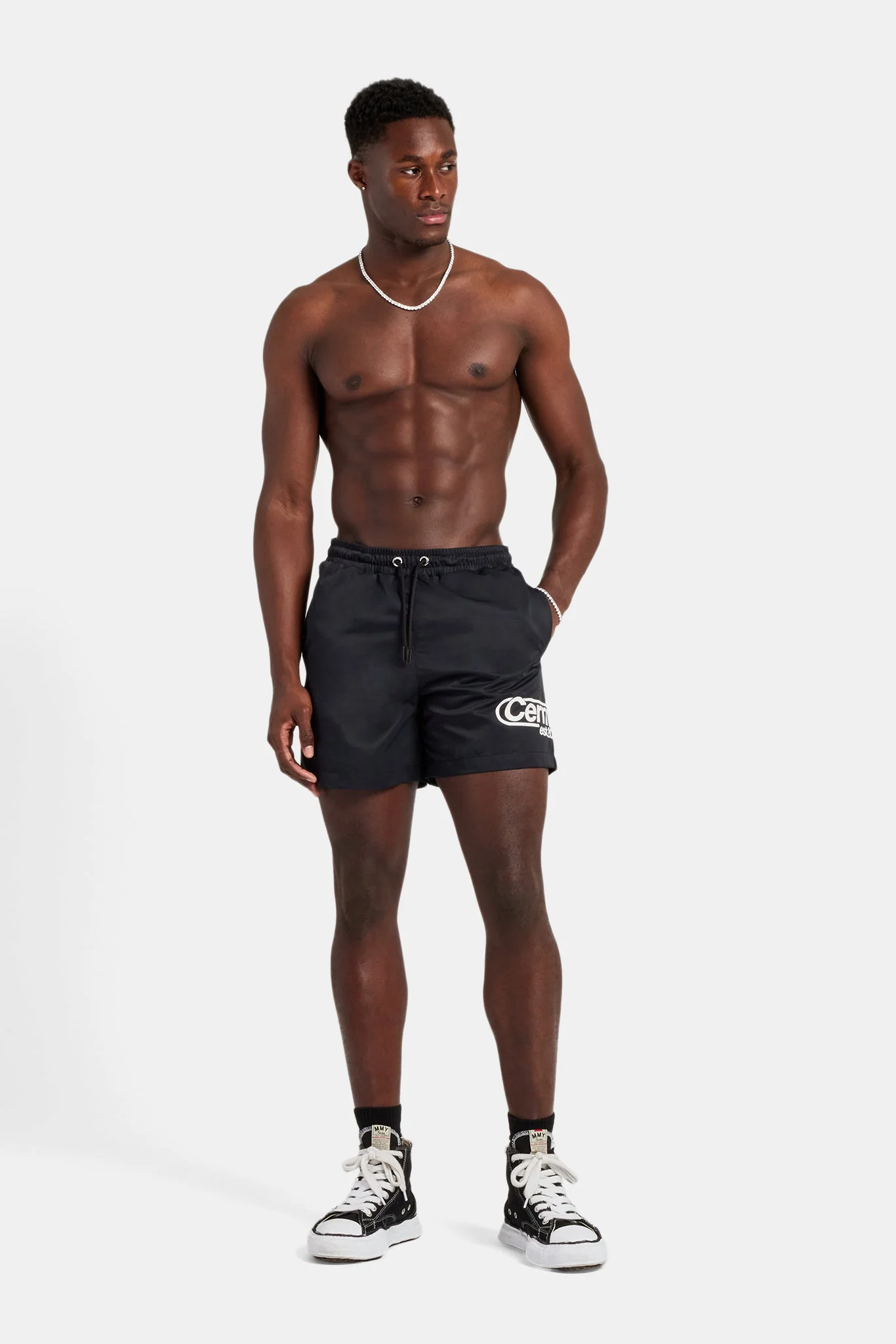 Mens Contrast Swimshort - Black - Image 4