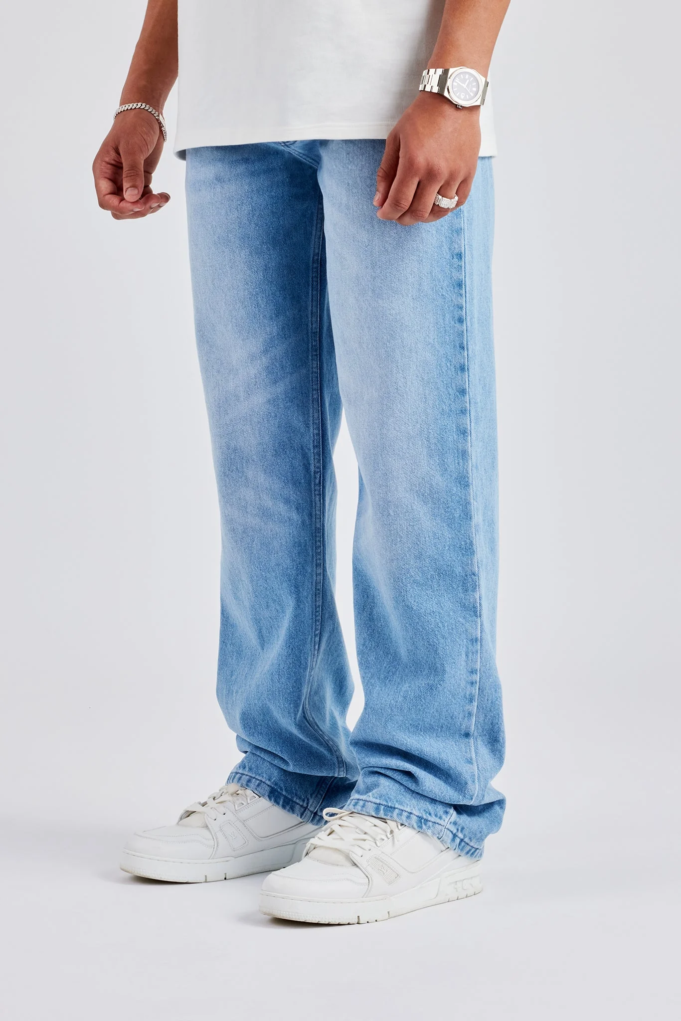 Mens Relaxed Fit Jeans - Vintage Blue - Image 4
