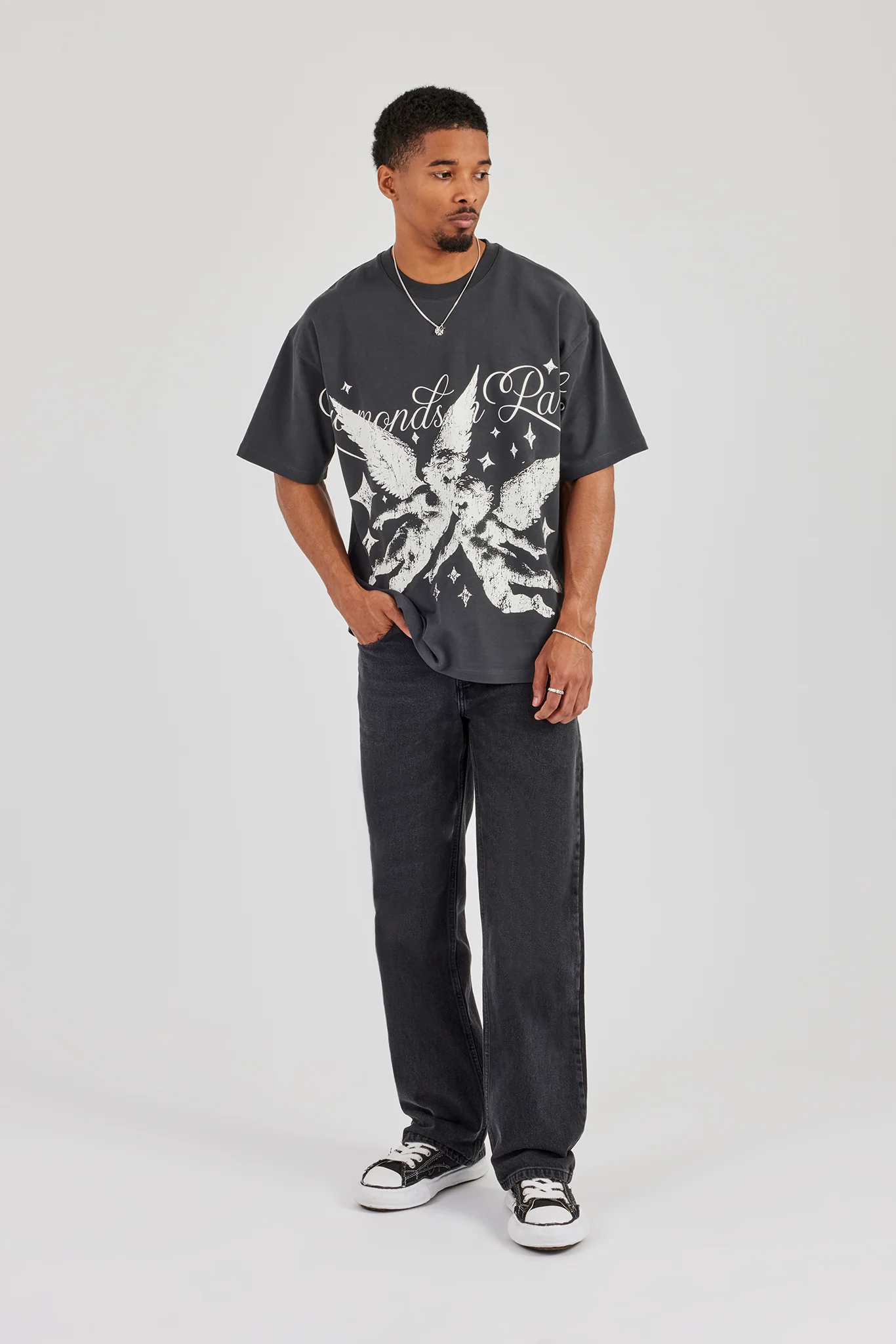 Mens Relaxed Fit Jeans - Washed Black - Image 5