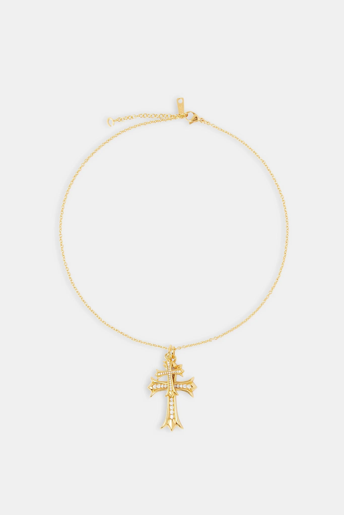 Micro Double Cross Necklace - 24mm - Image 4