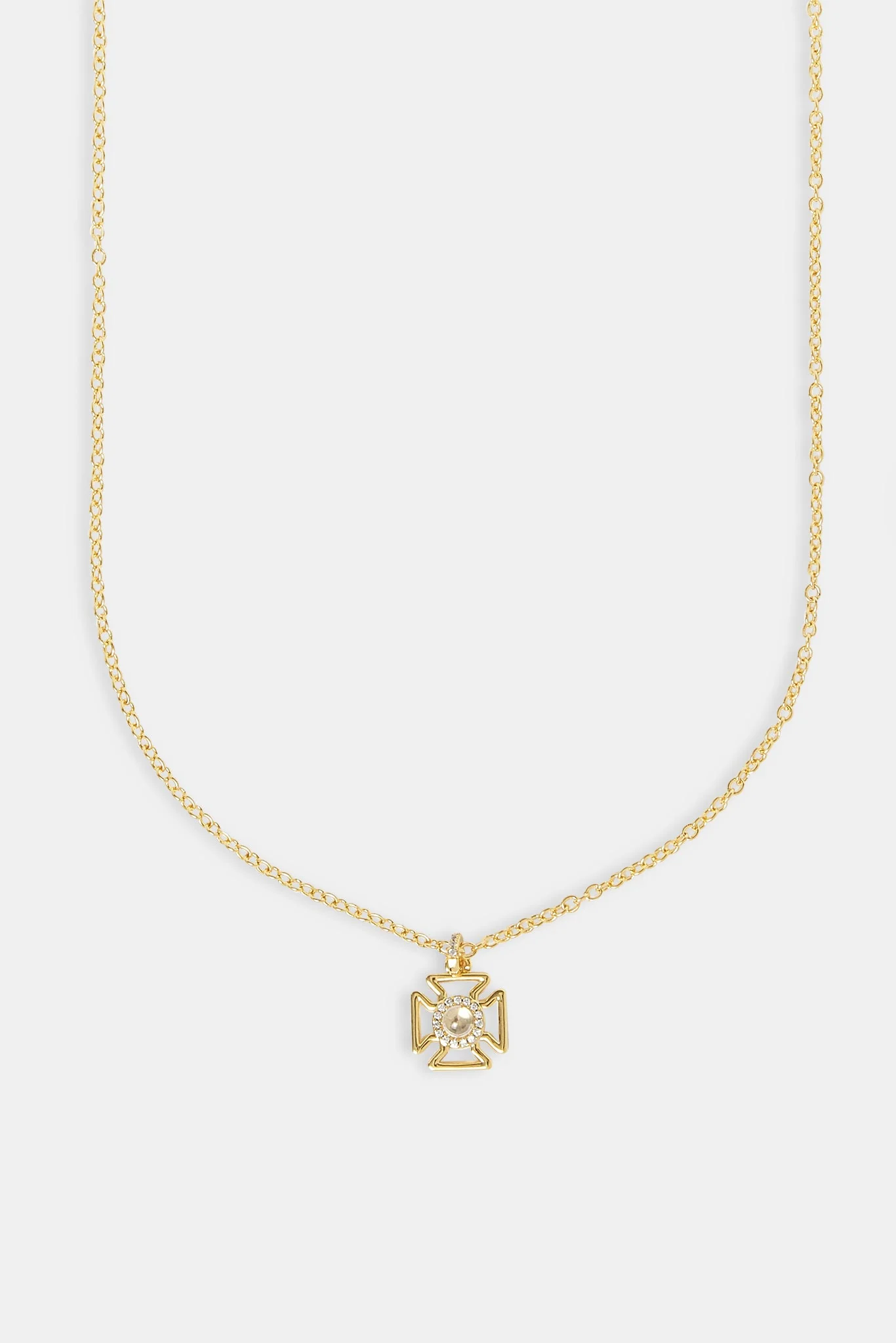 Micro Iced Outline Motif Necklace - 12mm - Gold - Image 2