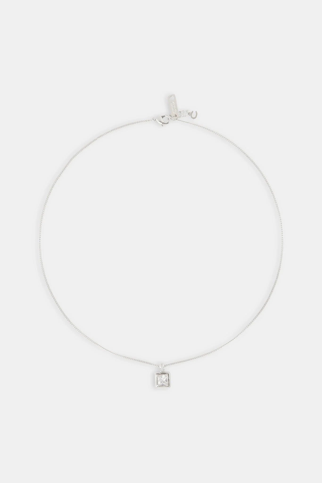 Micro Iced Square Pendant Necklace - 10mm - Image 4