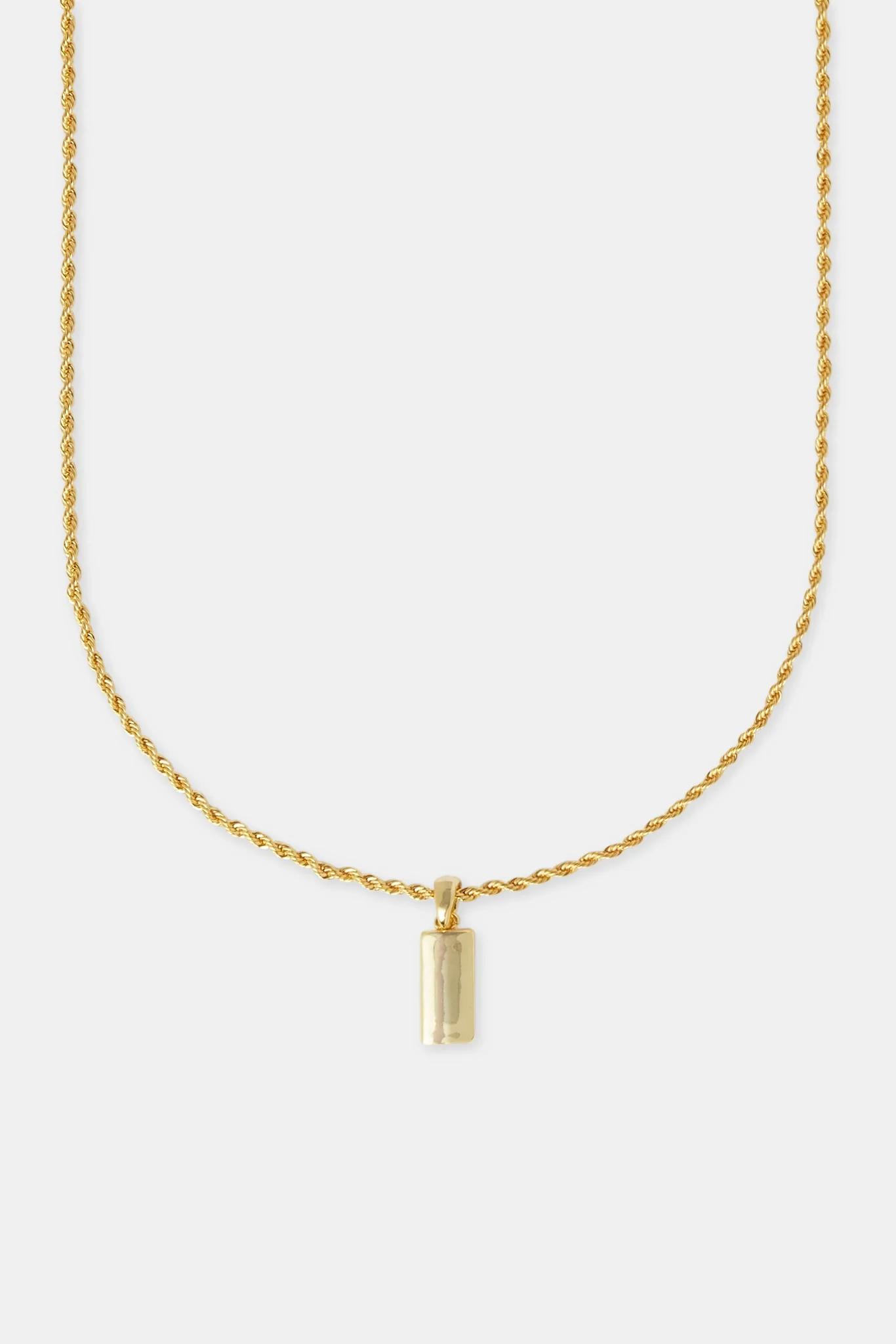 Micro Polished Bar Rope Necklace - 15mm - Gold - Image 2