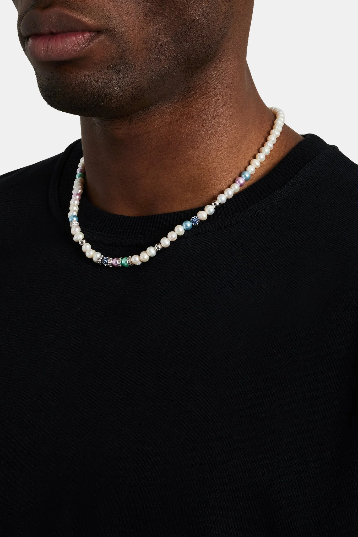 Mixed Colour Bead & Ice Freshwater Pearl Necklace - Image 3