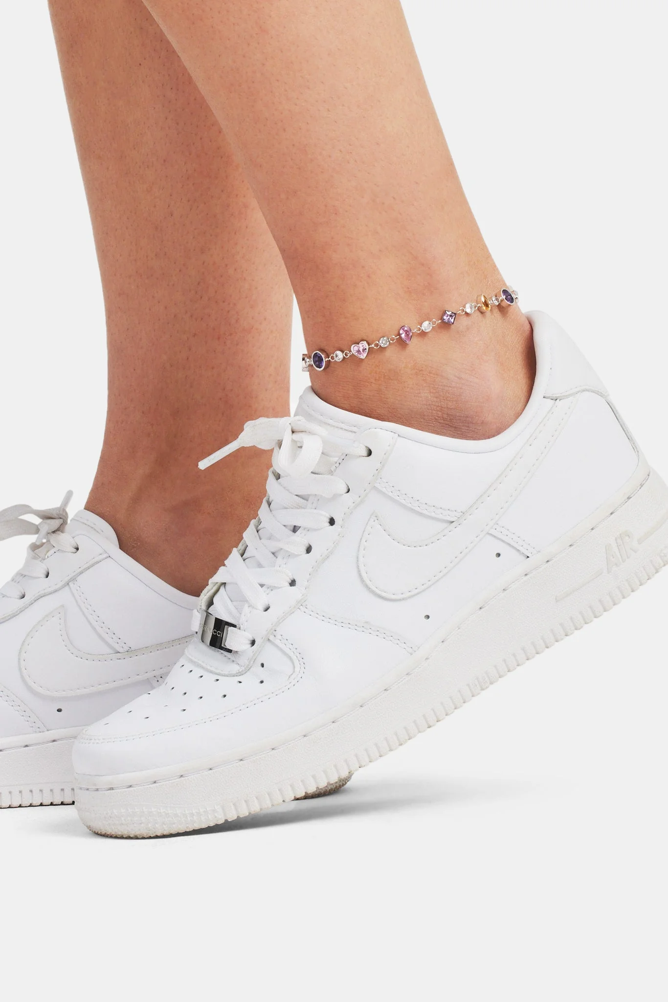 Mixed Gem Anklet - White - Image 2