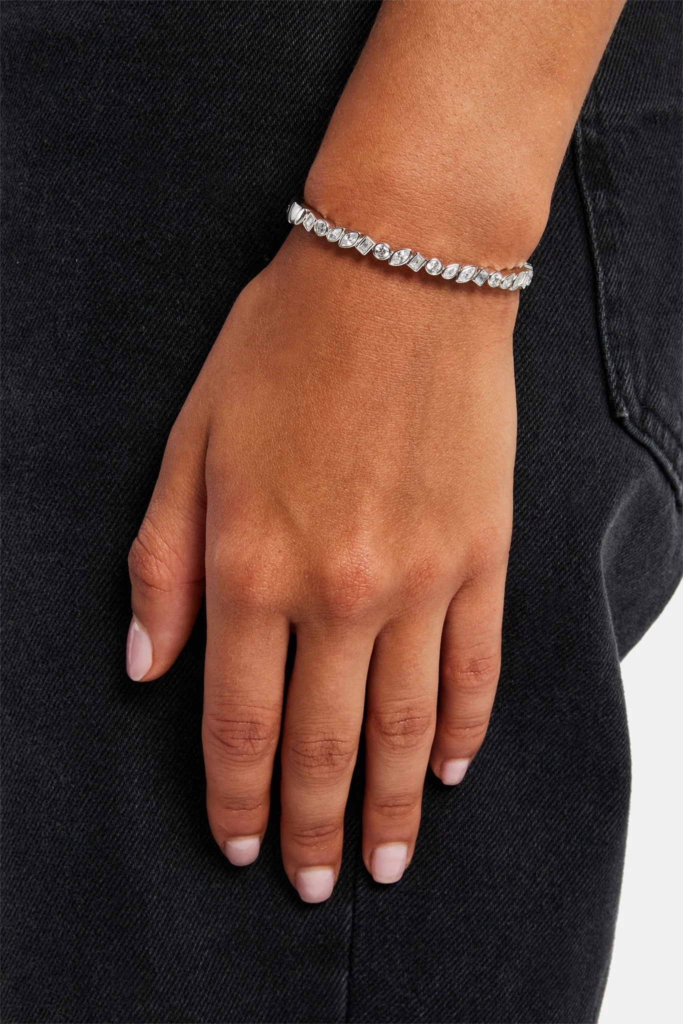 Mixed Shape Gem Bangle - Image 2