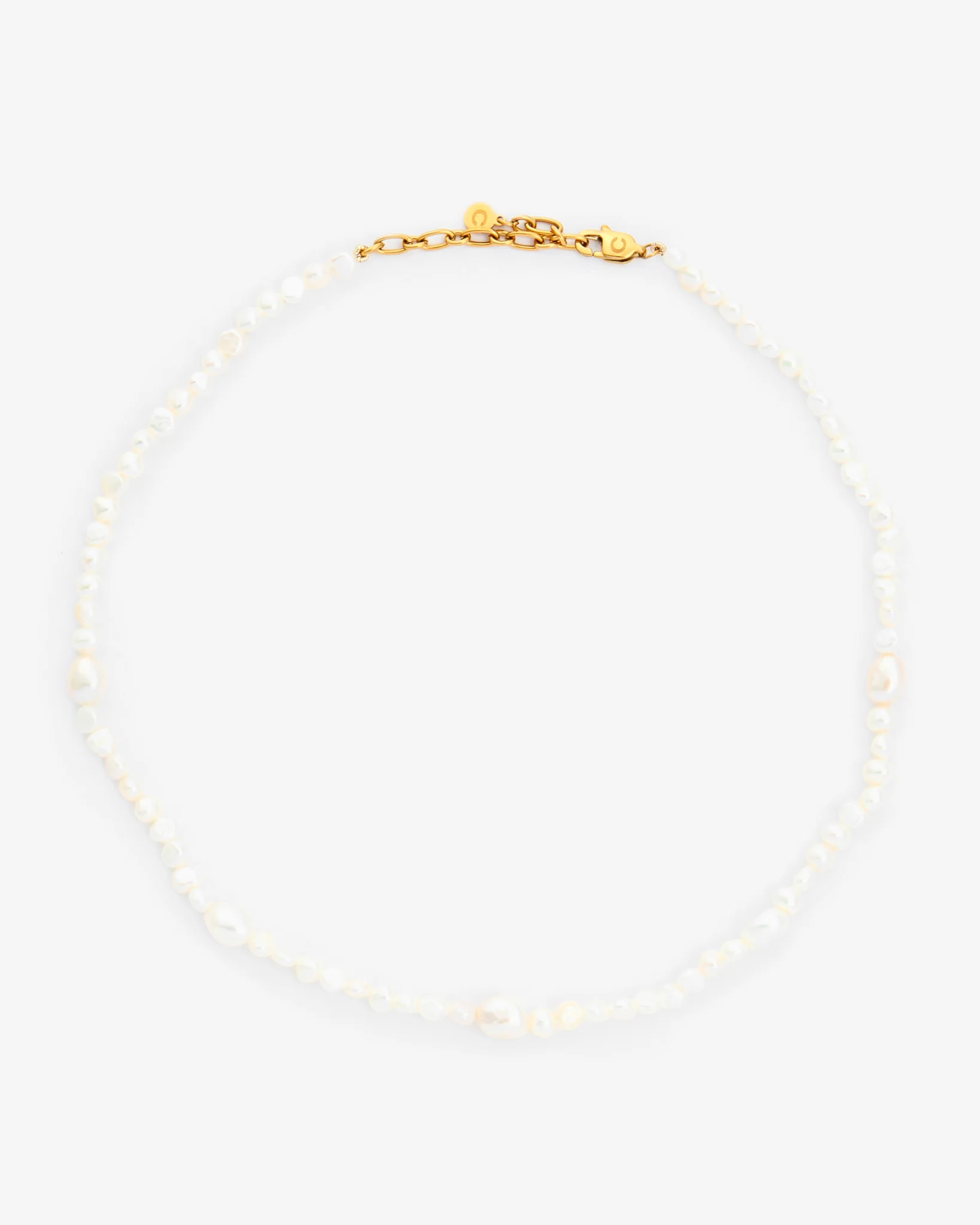 Mixed Shape Pearl Necklace - Gold