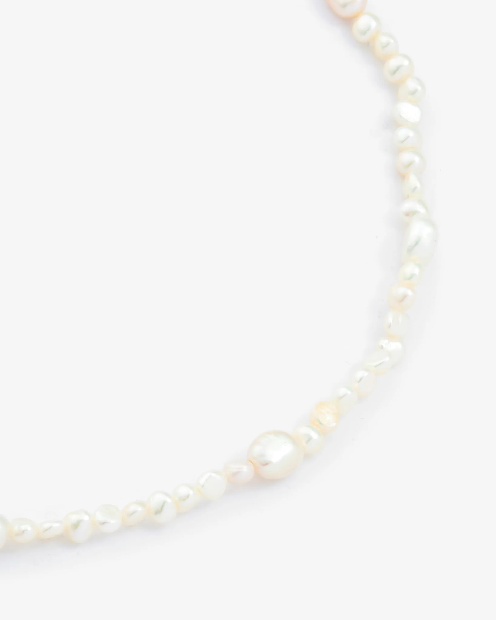 Mixed Shape Pearl Necklace - Gold - Image 4