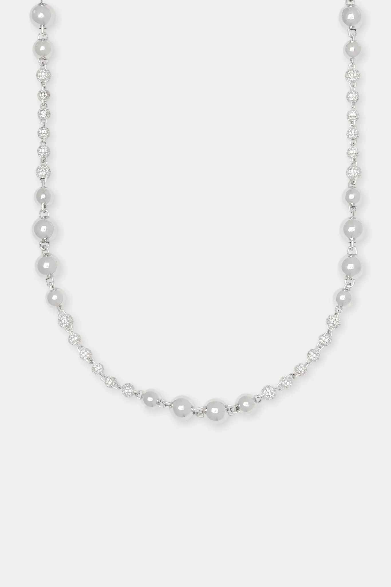 Mixed Size Polished & Ice Ball Chain - 6mm - Image 2