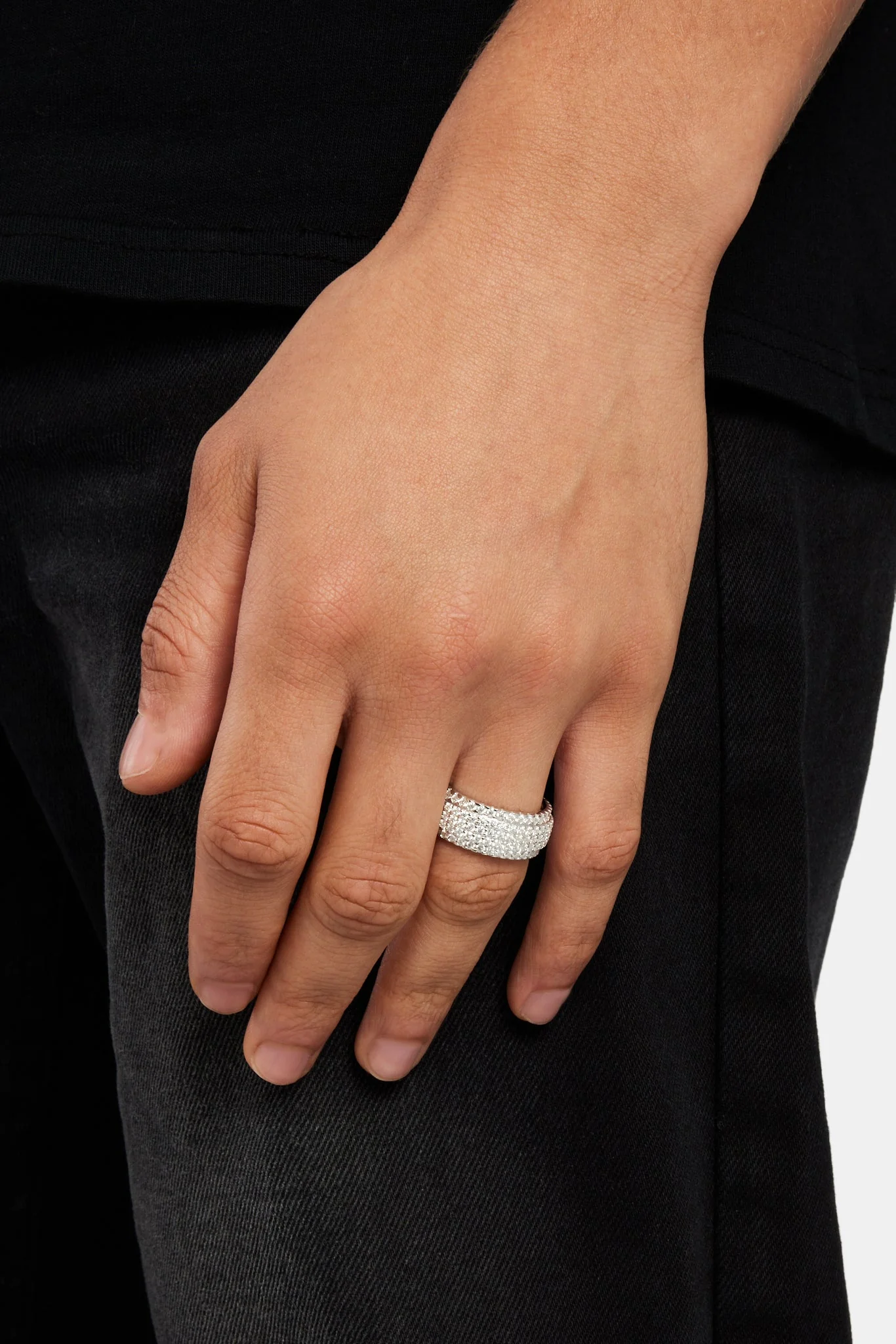Moissanite 5 Row Ring - 10mm - Image 2