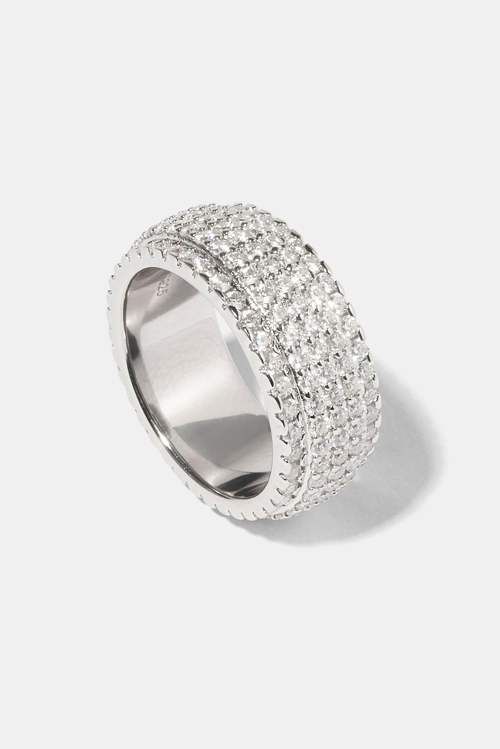 Moissanite 5 Row Ring - 10mm - Image 3