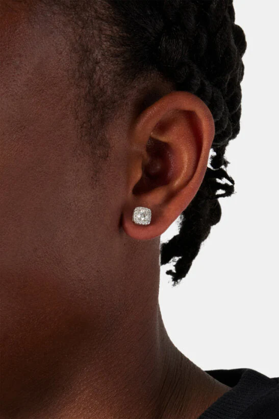 Moissanite 7mm Cluster Stud Earrings - Image 2