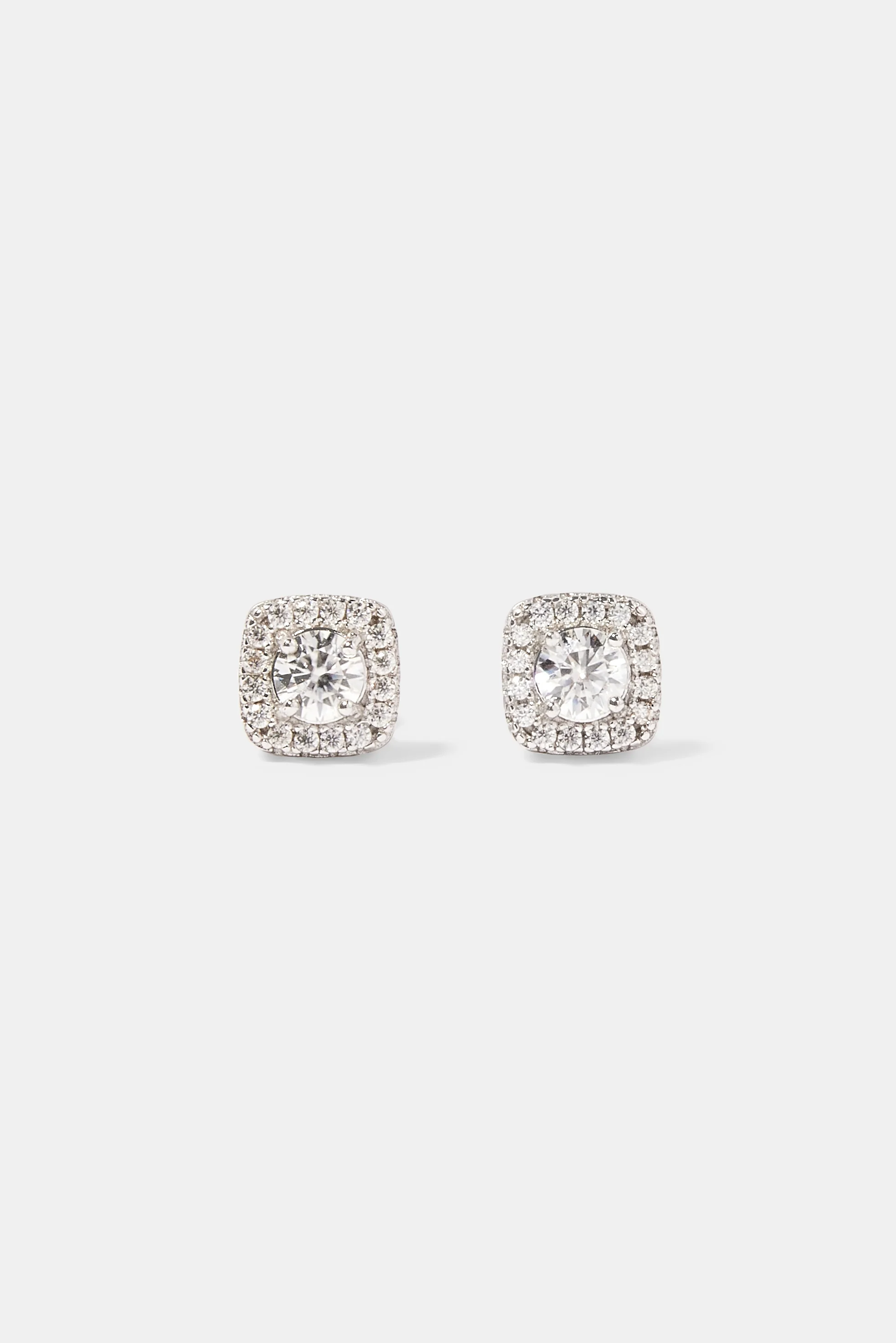 Moissanite 7mm Cluster Stud Earrings - Image 3