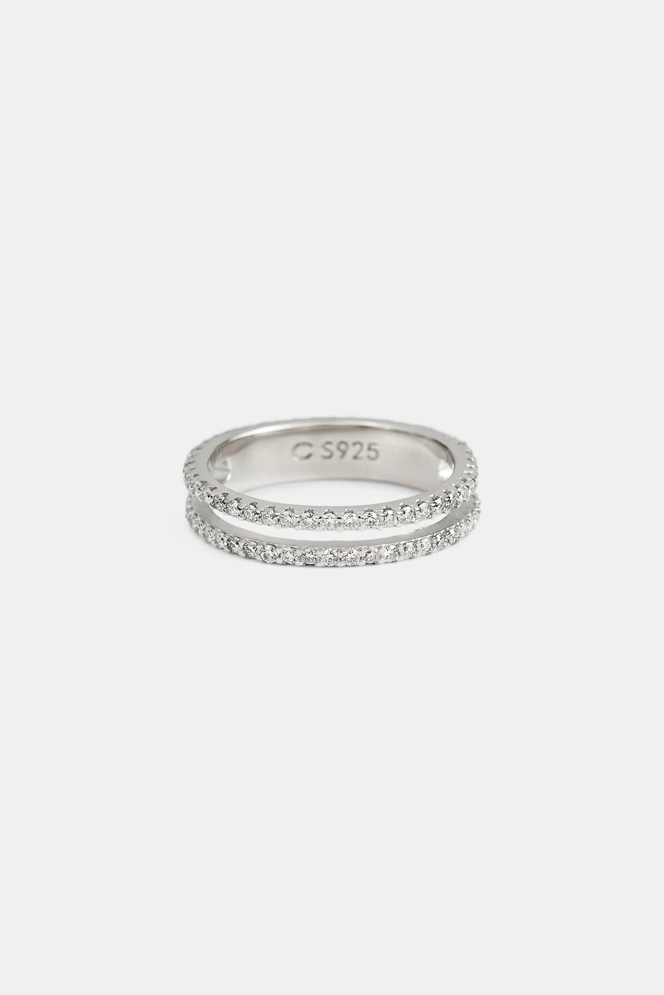 Moissanite Double Row Ring - 5mm - Image 3