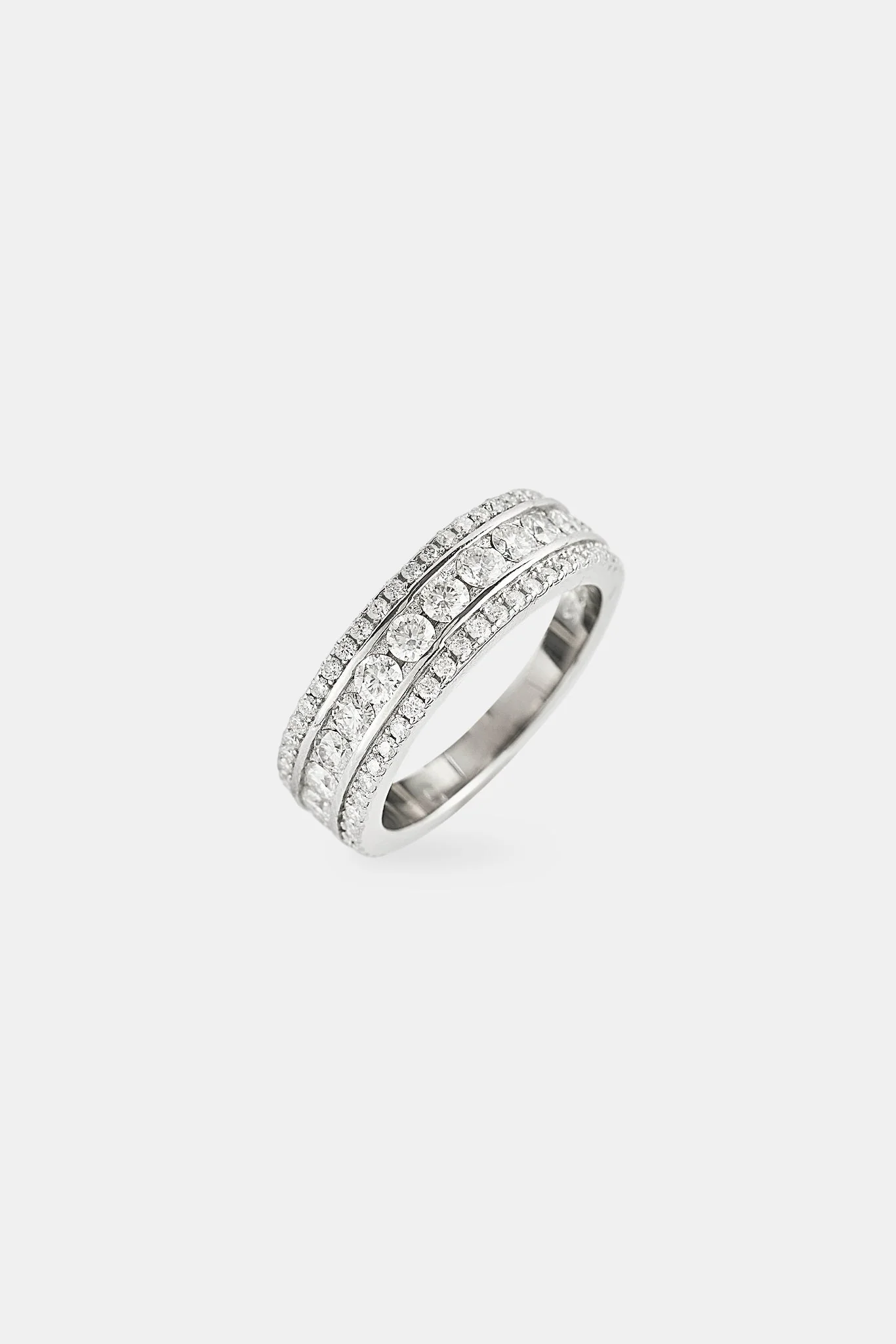Moissanite Iced Layer Ring - 8mm