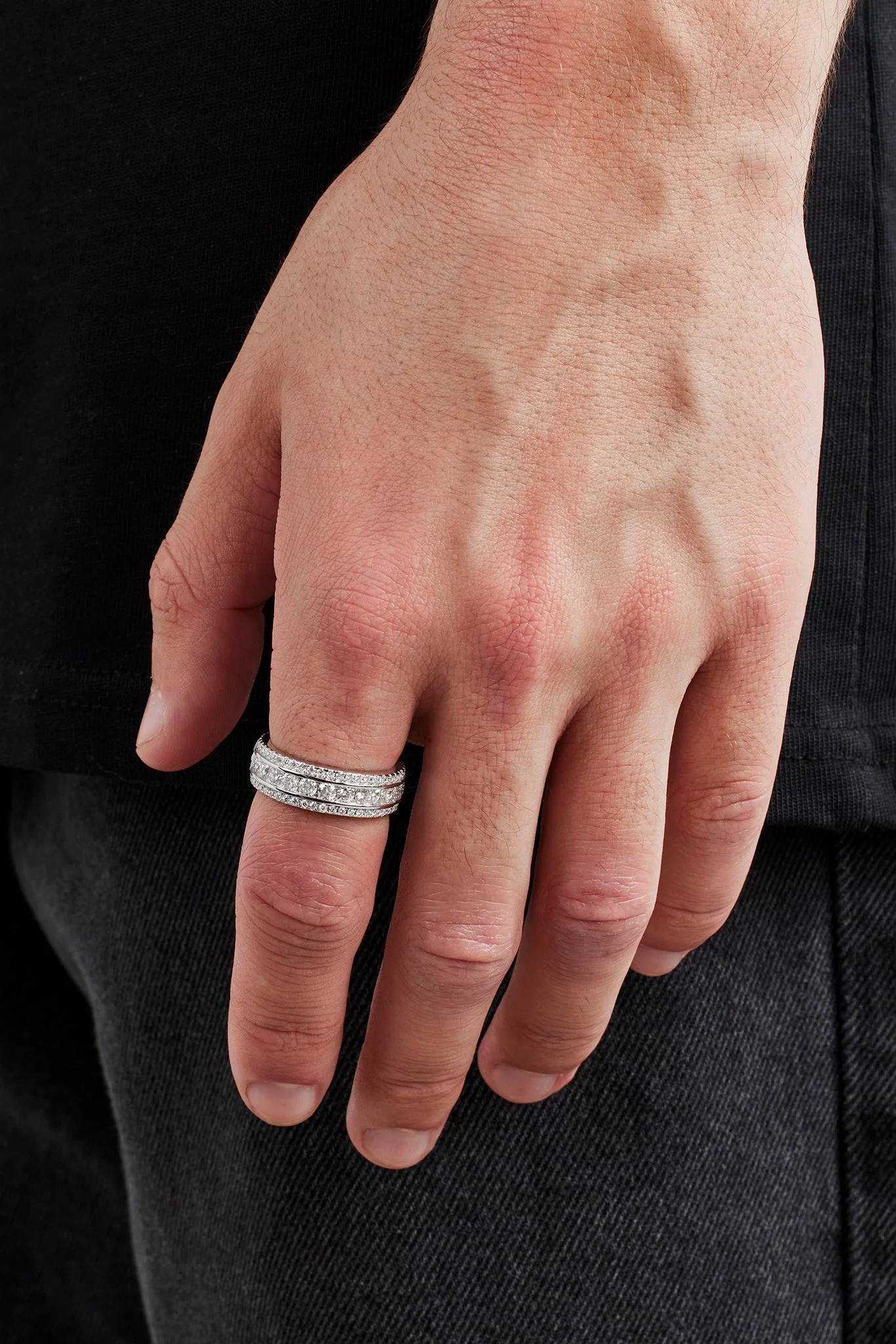 Moissanite Iced Layer Ring - 8mm - Image 2