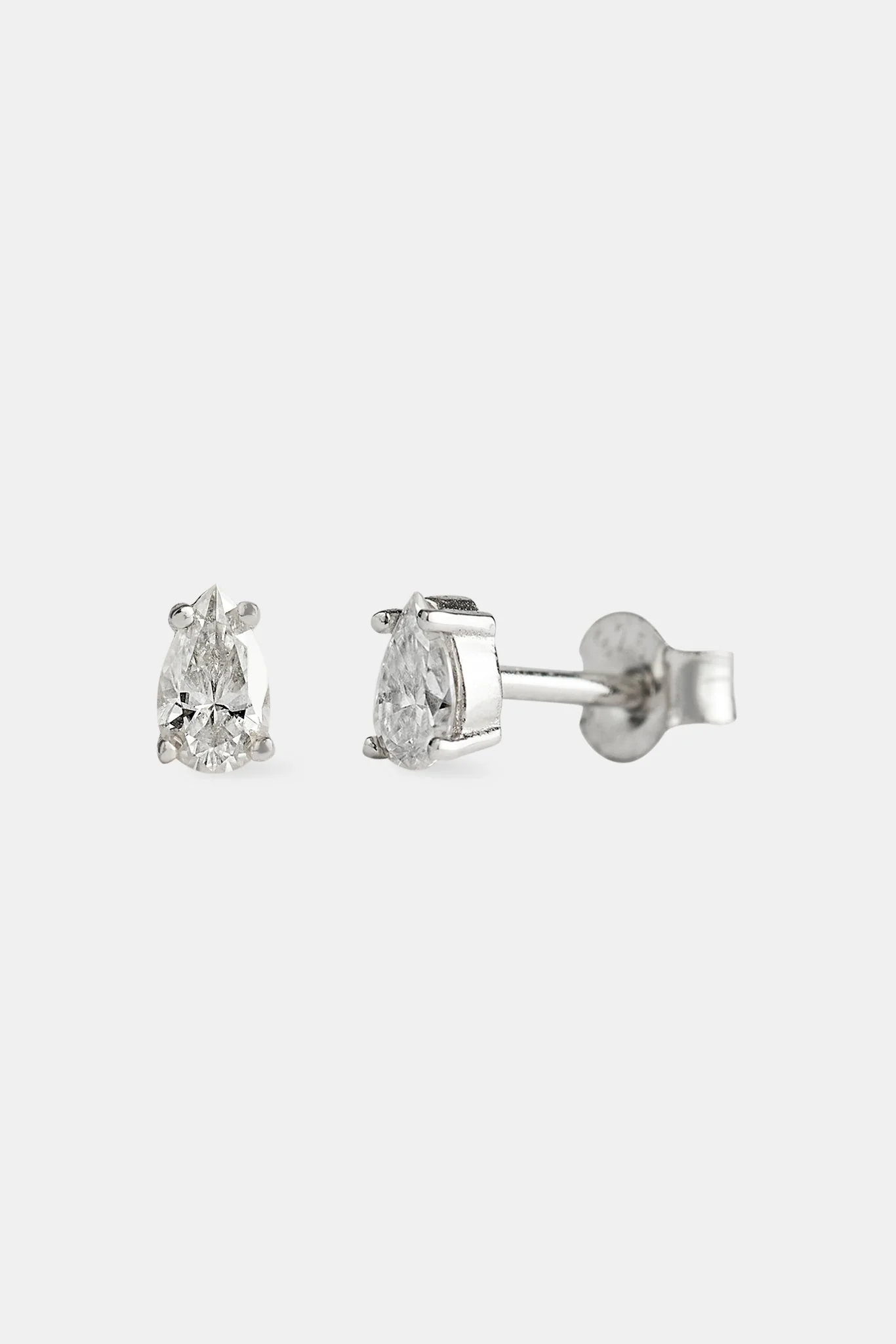 Moissanite Pear Stud Earrings - 5mm - Image 2