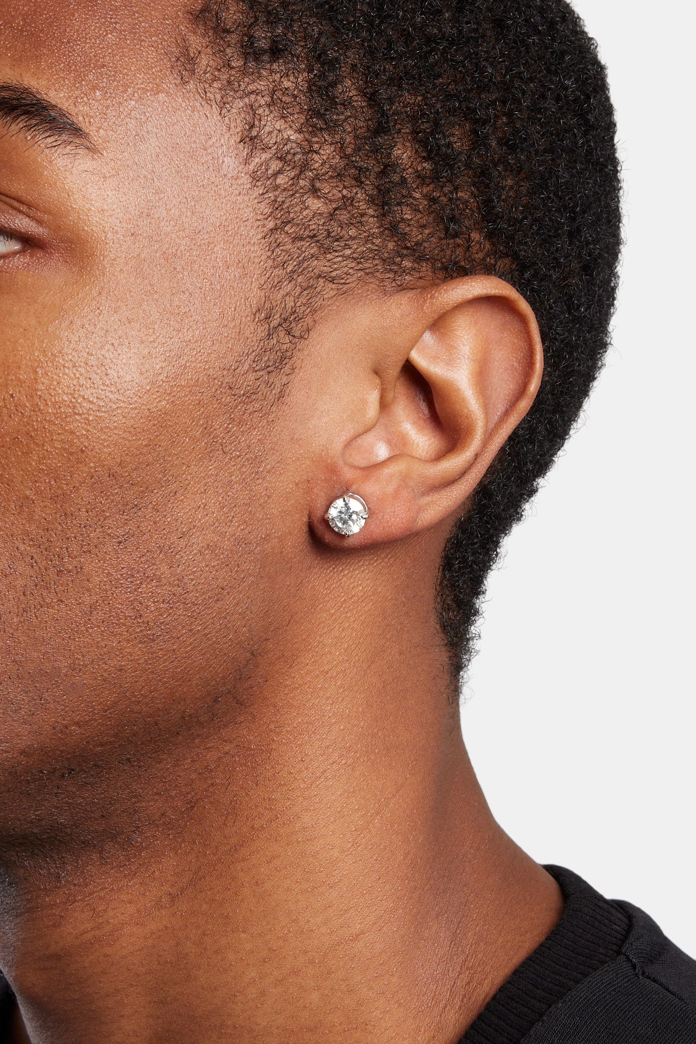 Moissanite Stud Earrings - 8mm - Image 2