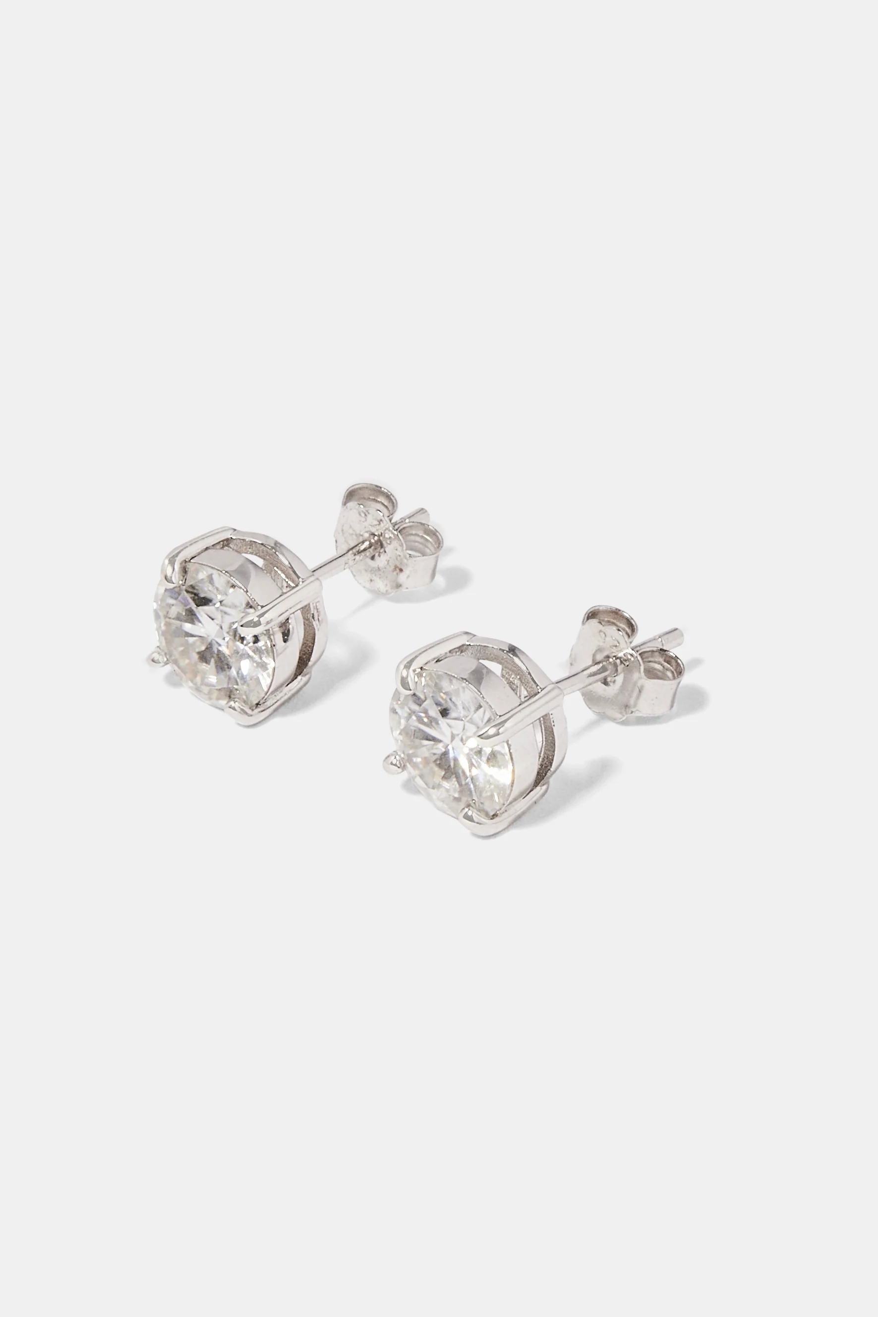 Moissanite Stud Earrings - 8mm - Image 4