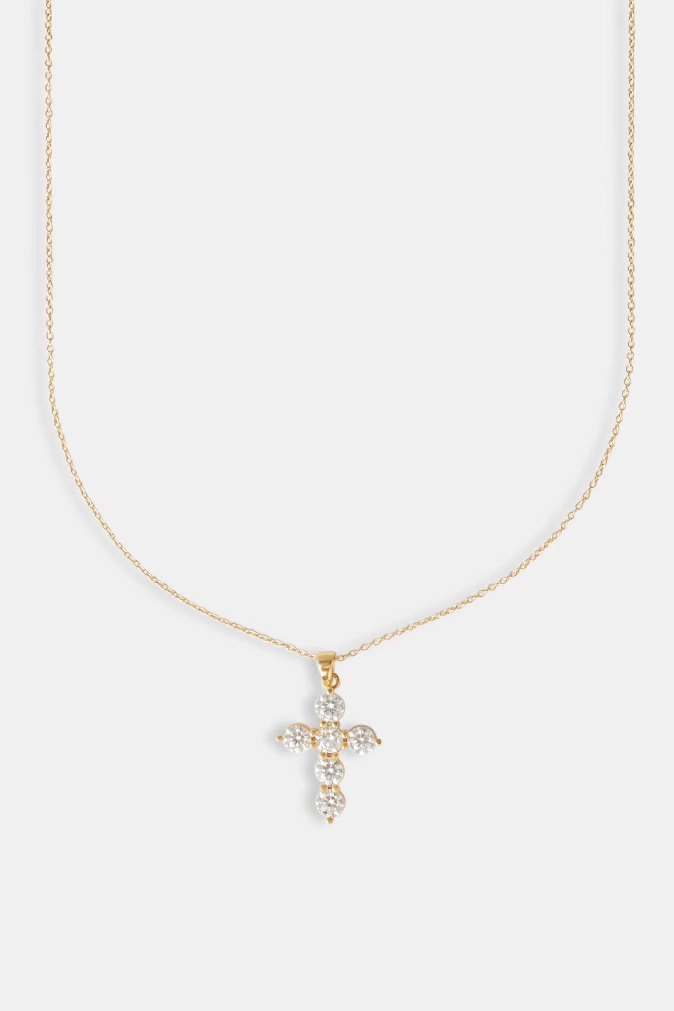 Moissanite Vermeil Cross Necklace - 22mm - Image 2