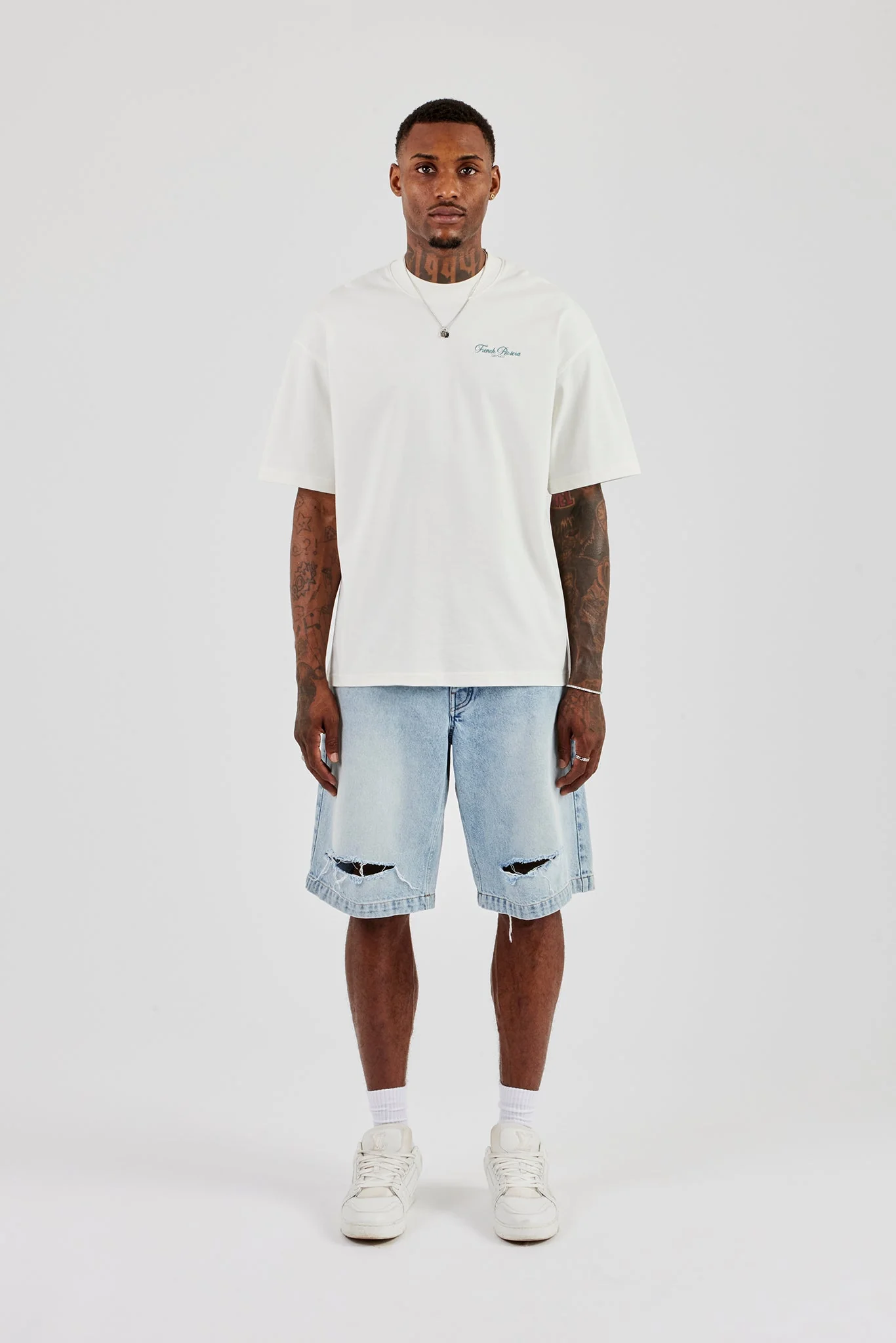 Monaco Print Oversized T-Shirt - Off White - Image 3