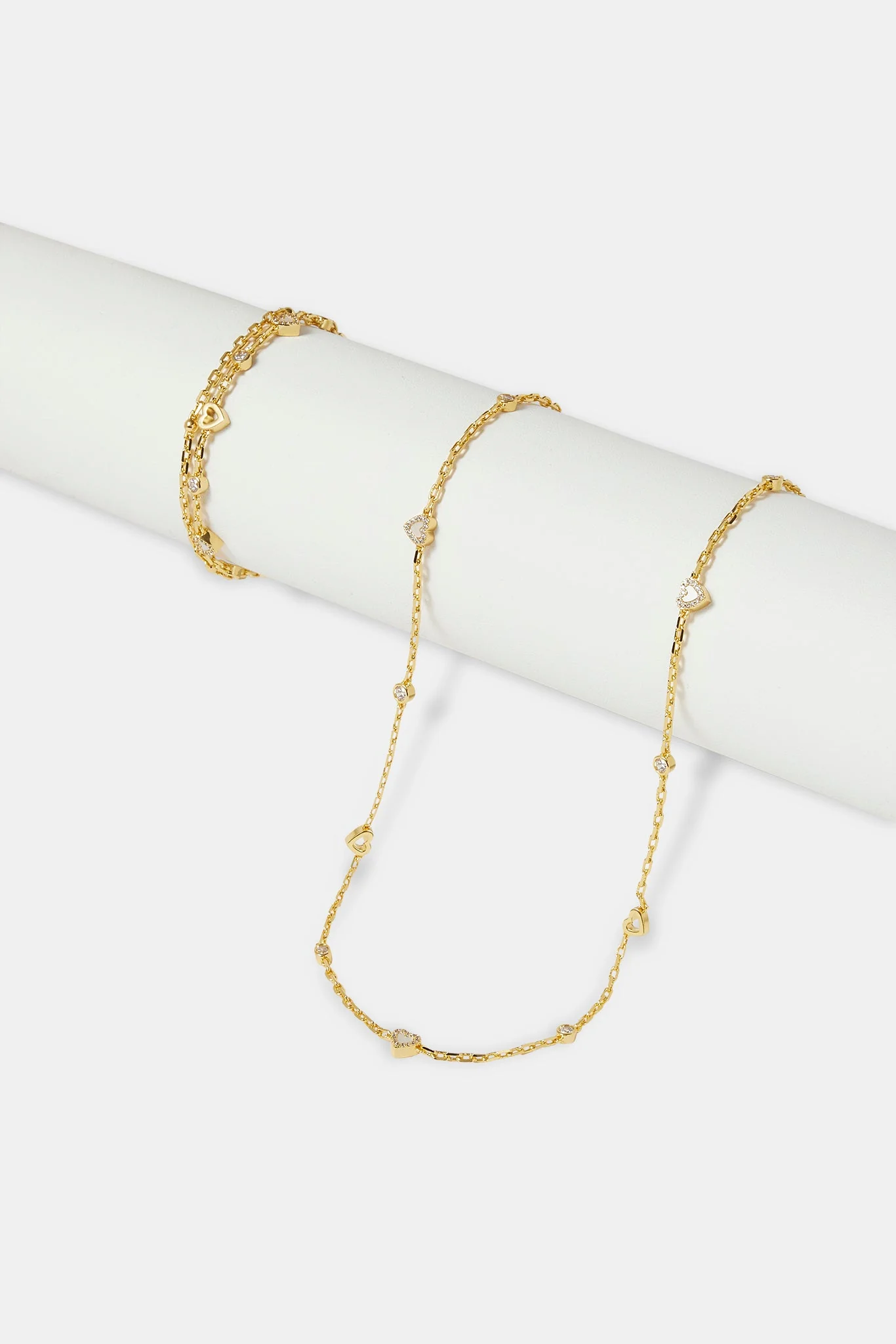 Mother of Pearl Heart Mix Rolo Chain & Bracelet - 8mm - Image 2