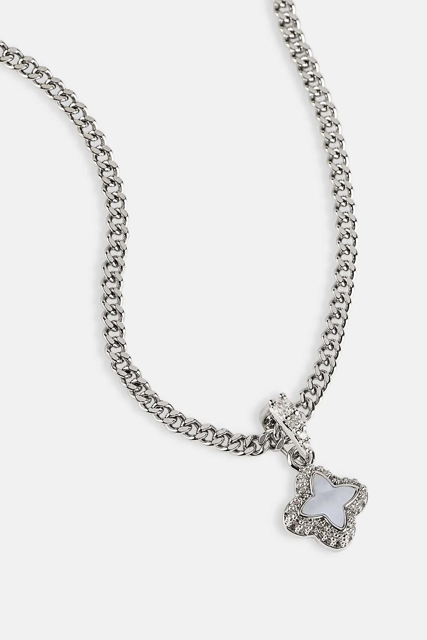 Mother of Pearl Motif Cuban Necklace - 10mm - Image 2