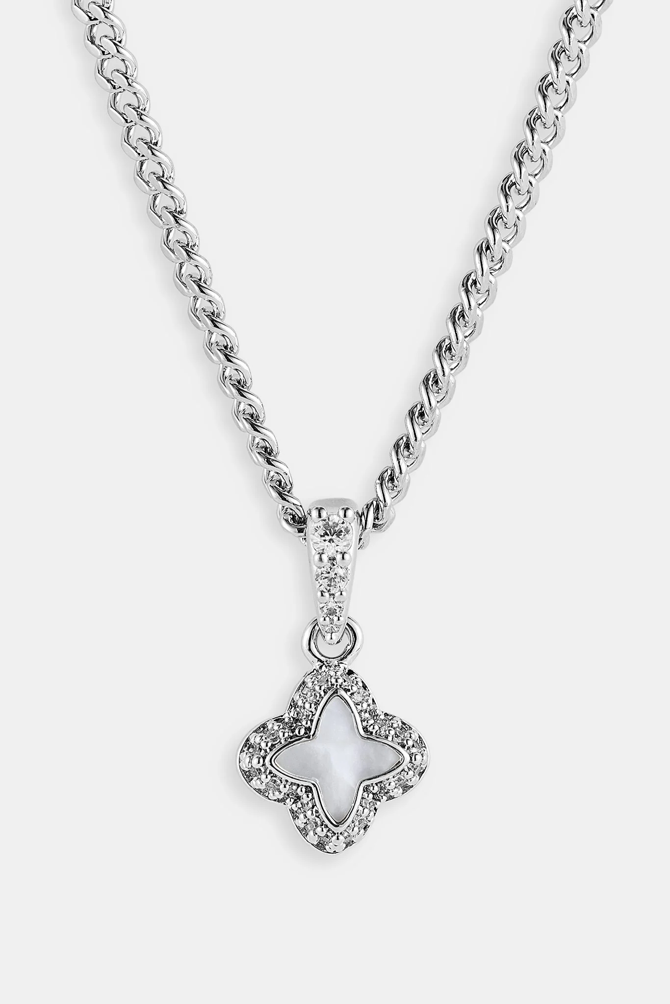 Mother of Pearl Motif Cuban Necklace - 10mm - Image 4