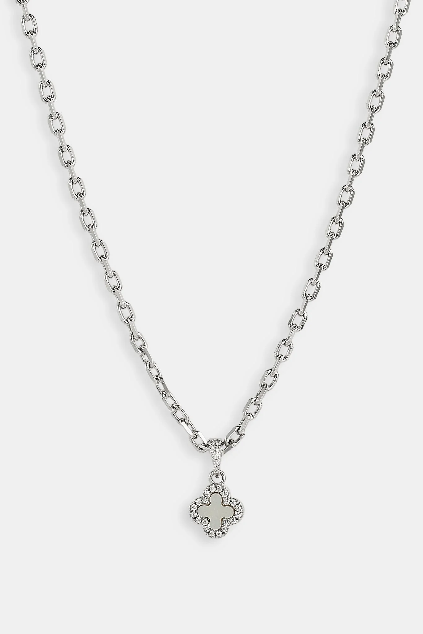 Mother Of Pearl Motif Rolo Necklace - 8mm - White - Image 4