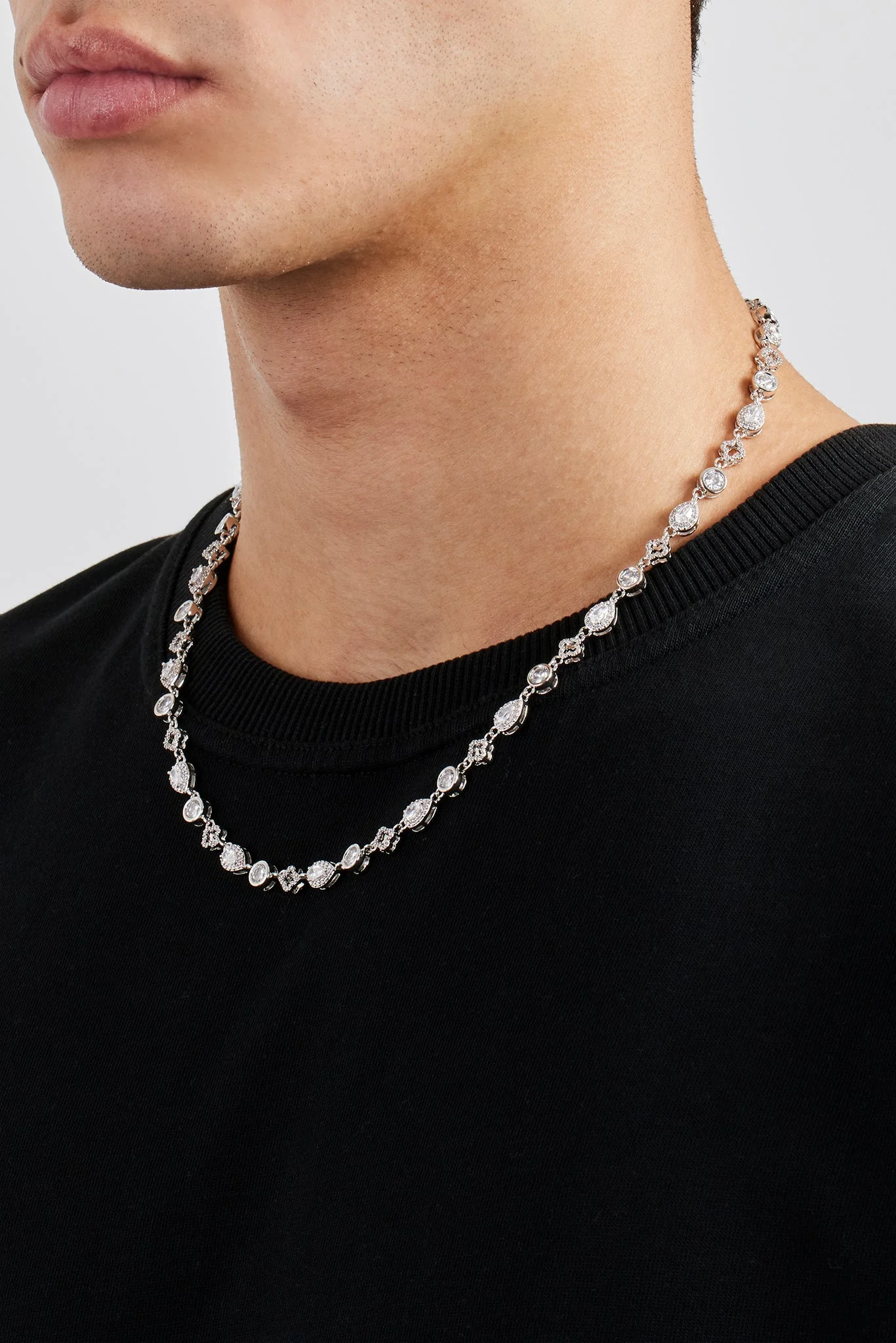 Motif & Clear Gemstone Chain - 6mm - Image 4