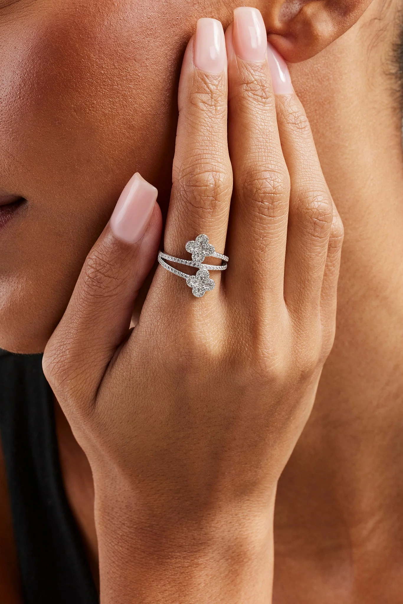 Motif CZ Twist Ring -15mm -  White
