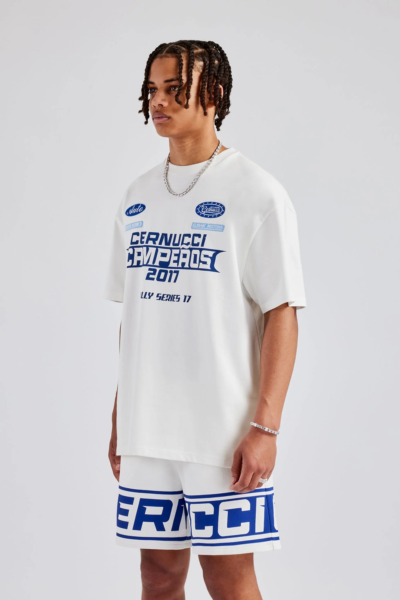 Moto Champions Oversized T-Shirt - Off White - Image 3