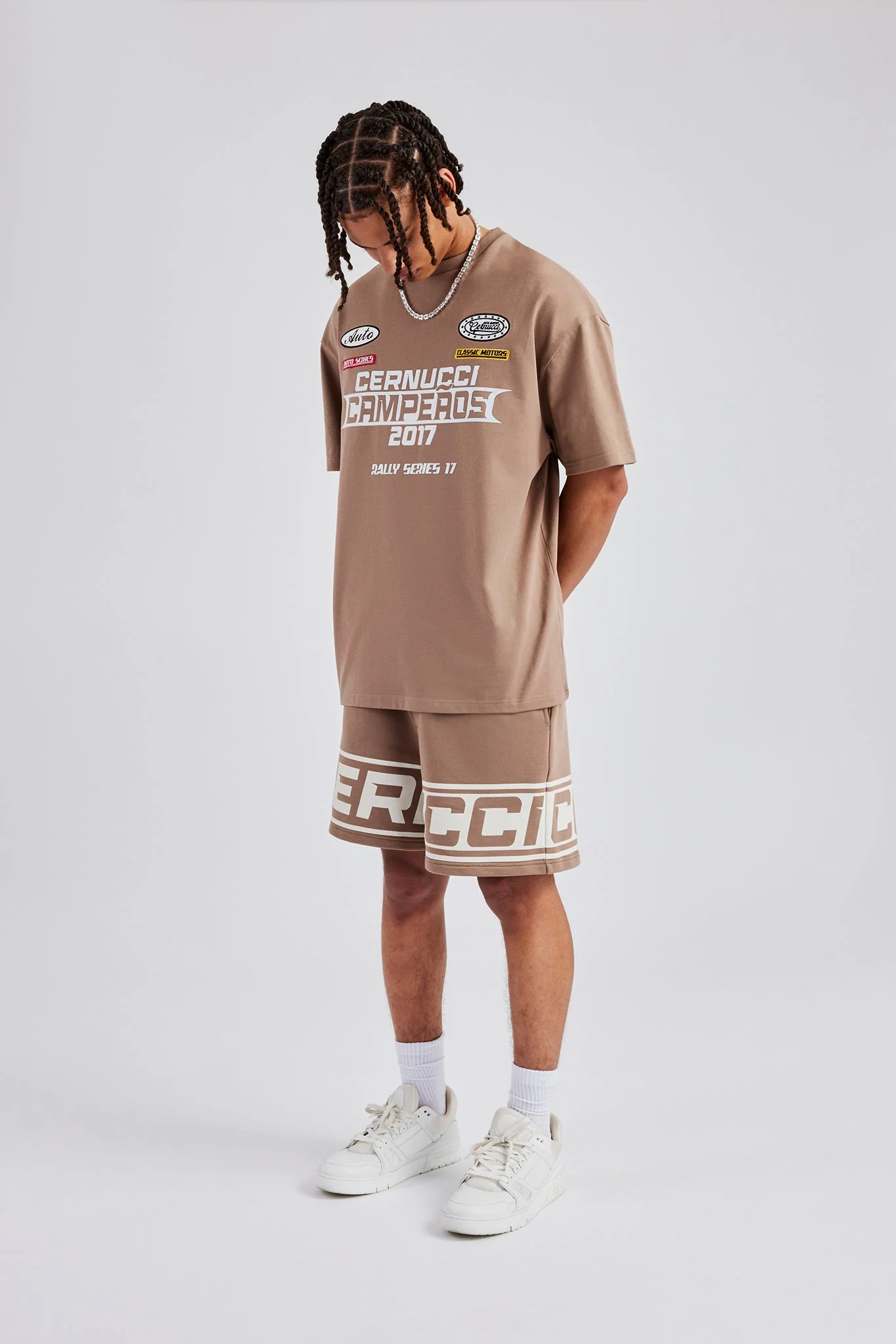 Moto Champions Oversized T-Shirt - Washed Brown - Image 4