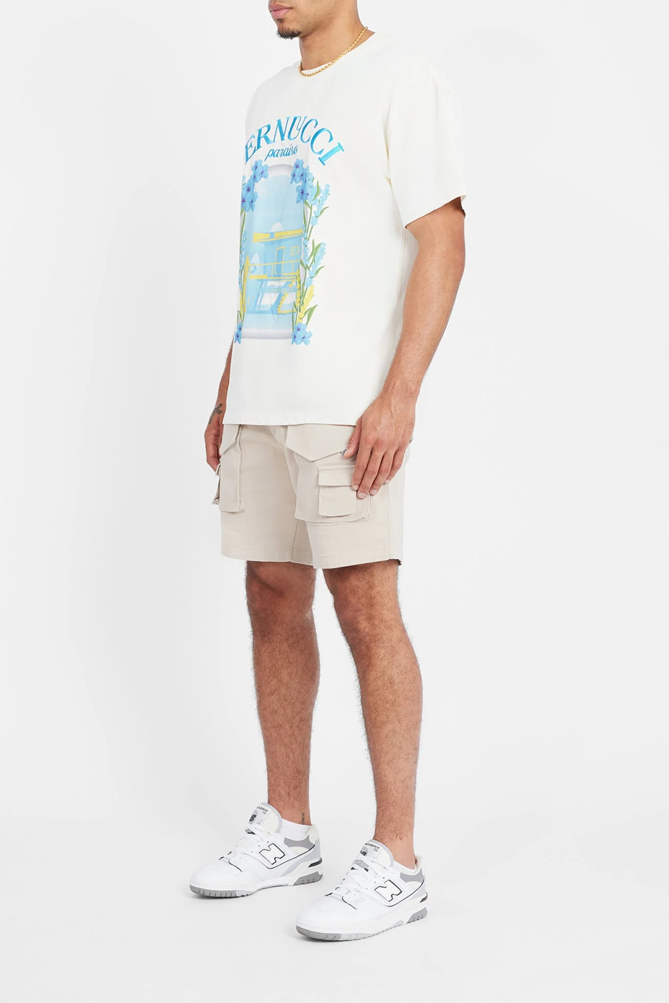 Multi Cargo Pocket Shorts - Beige - Image 3