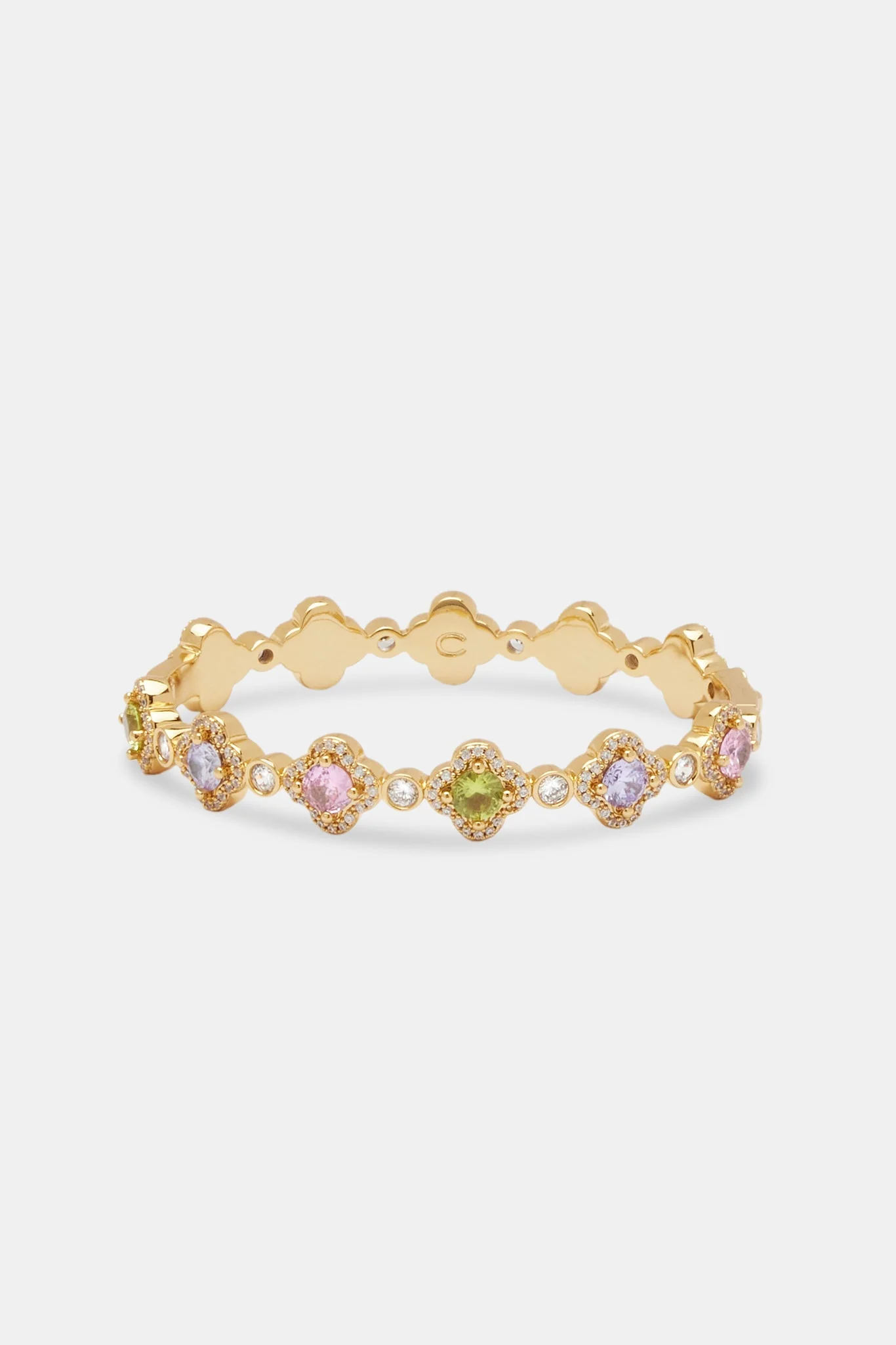 Multi Colour CZ Motif Bangle - 8mm - Image 2