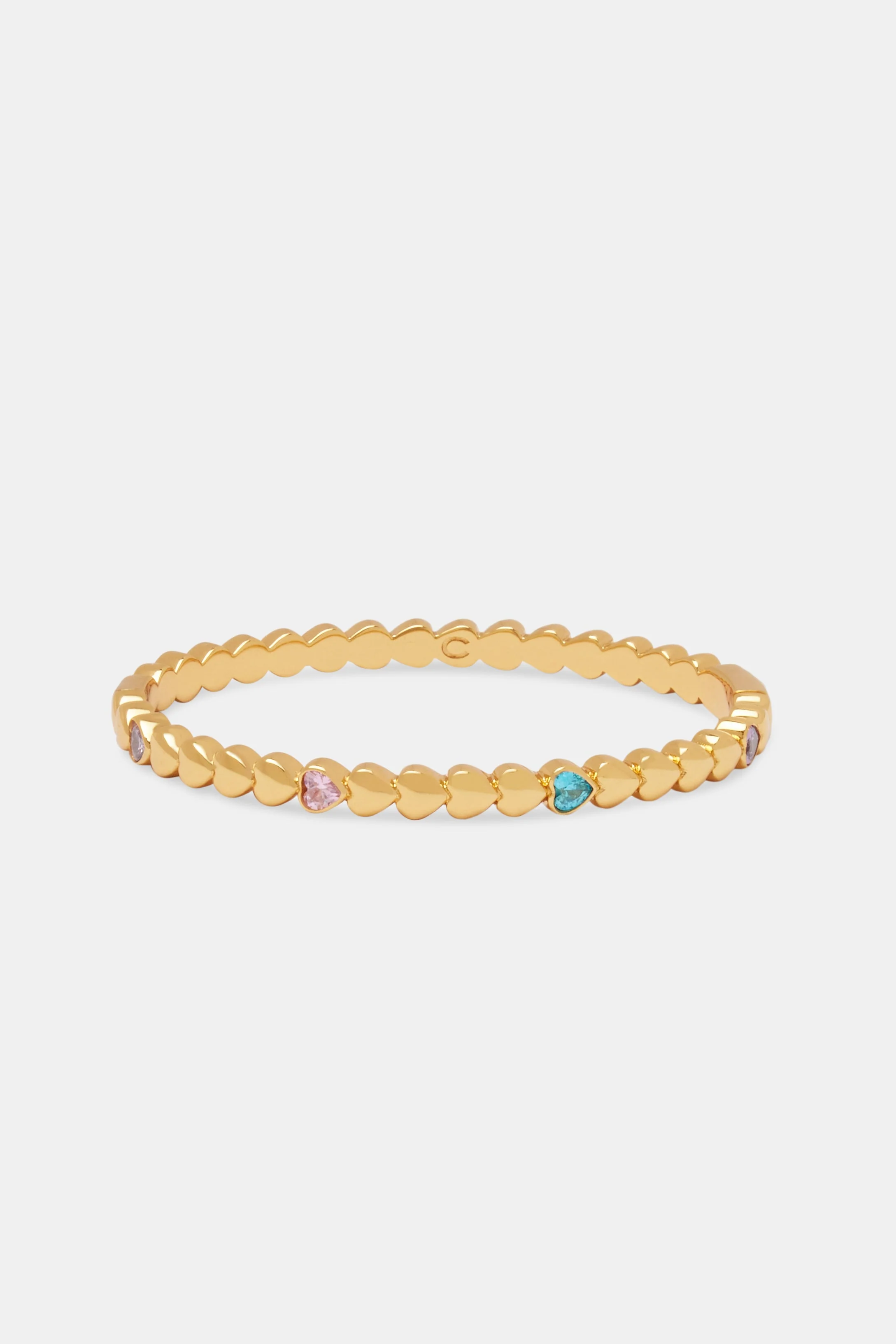 Multi Colour Gem Heart Bangle - Image 2