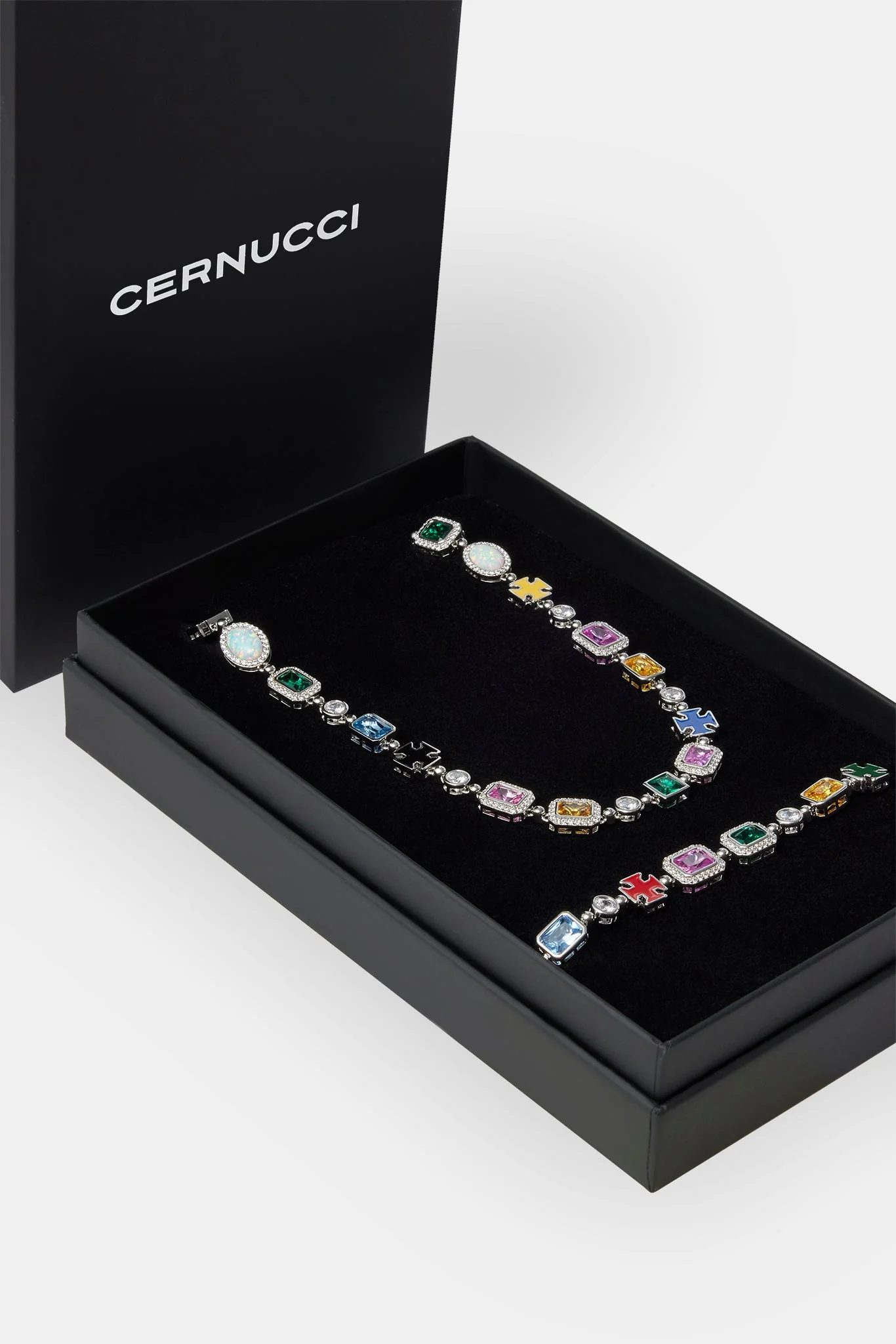 Multi Gemstone Motif Chain & Bracelet Set - Image 2