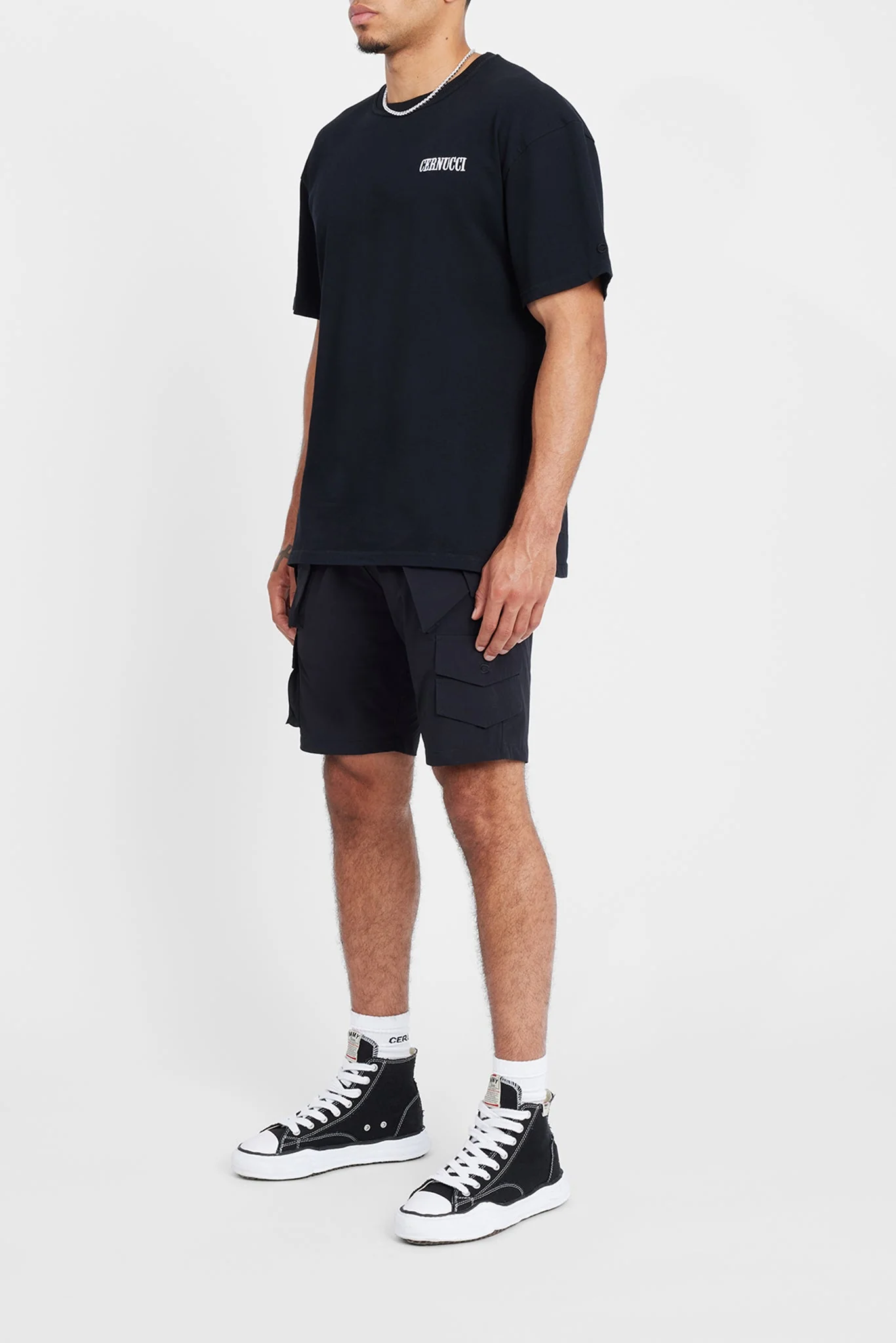 Nylon Cargo Shorts - Black - Image 3