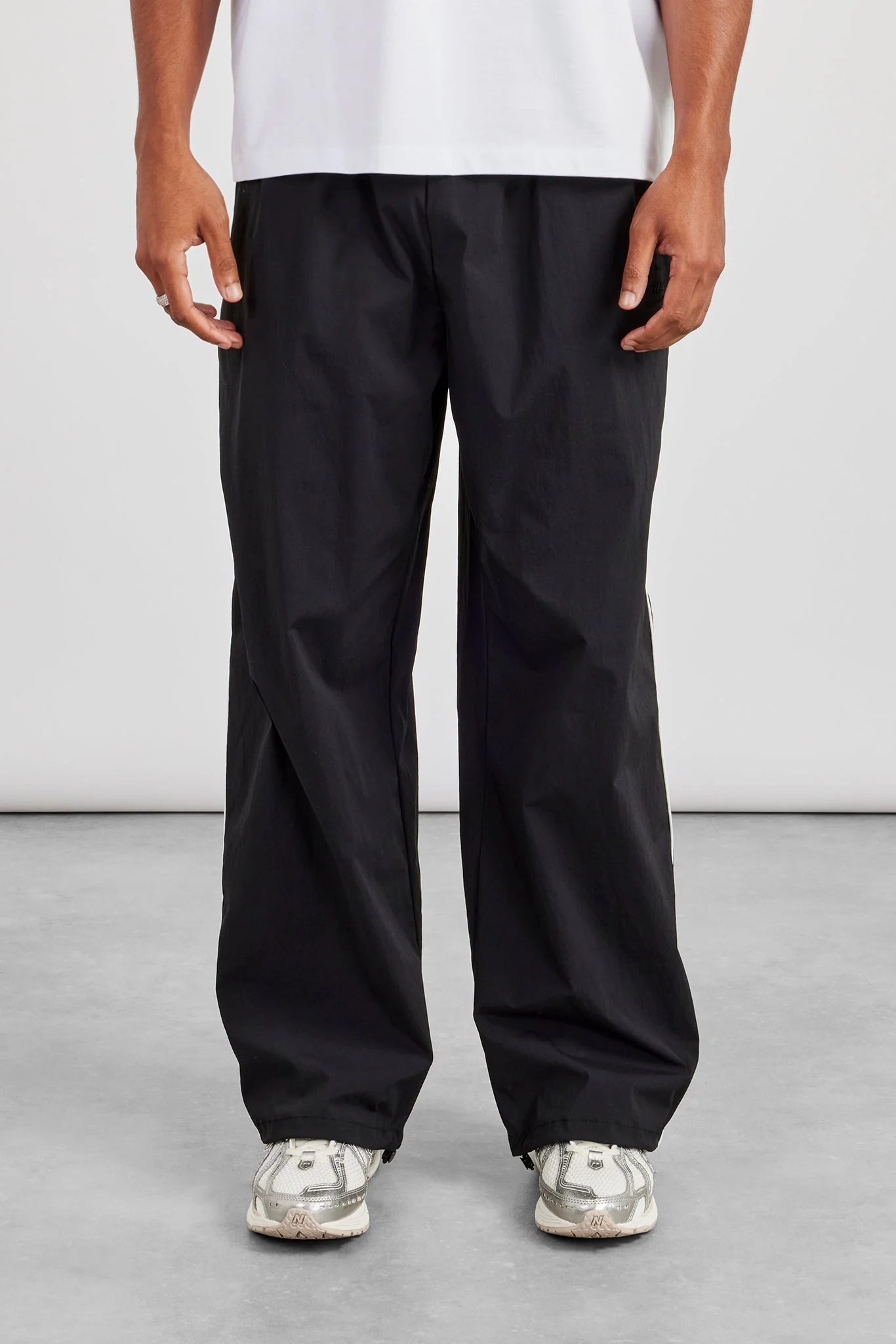 Nylon Piping Cargo Trouser - Black - Image 2