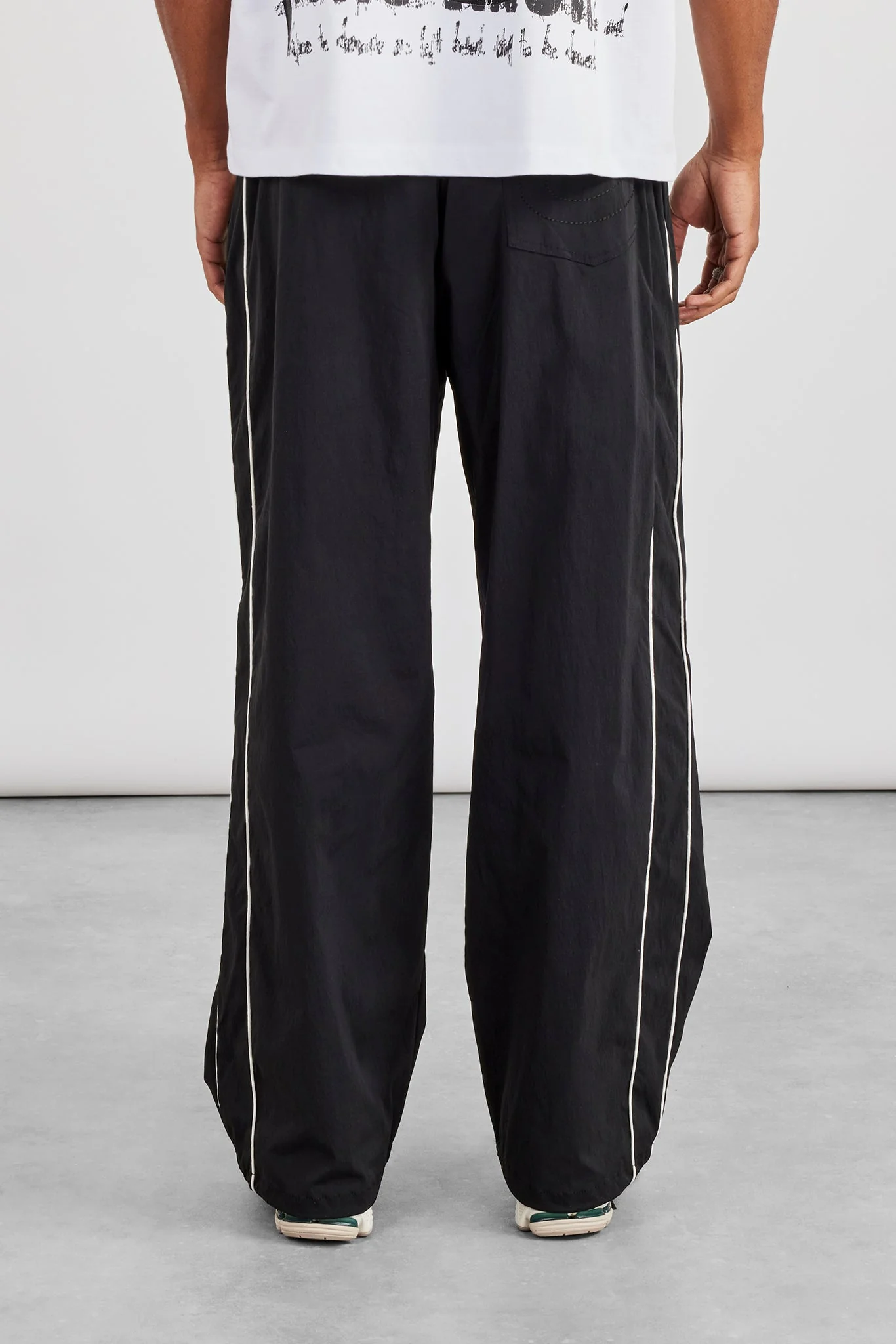 Nylon Piping Cargo Trouser - Black - Image 3