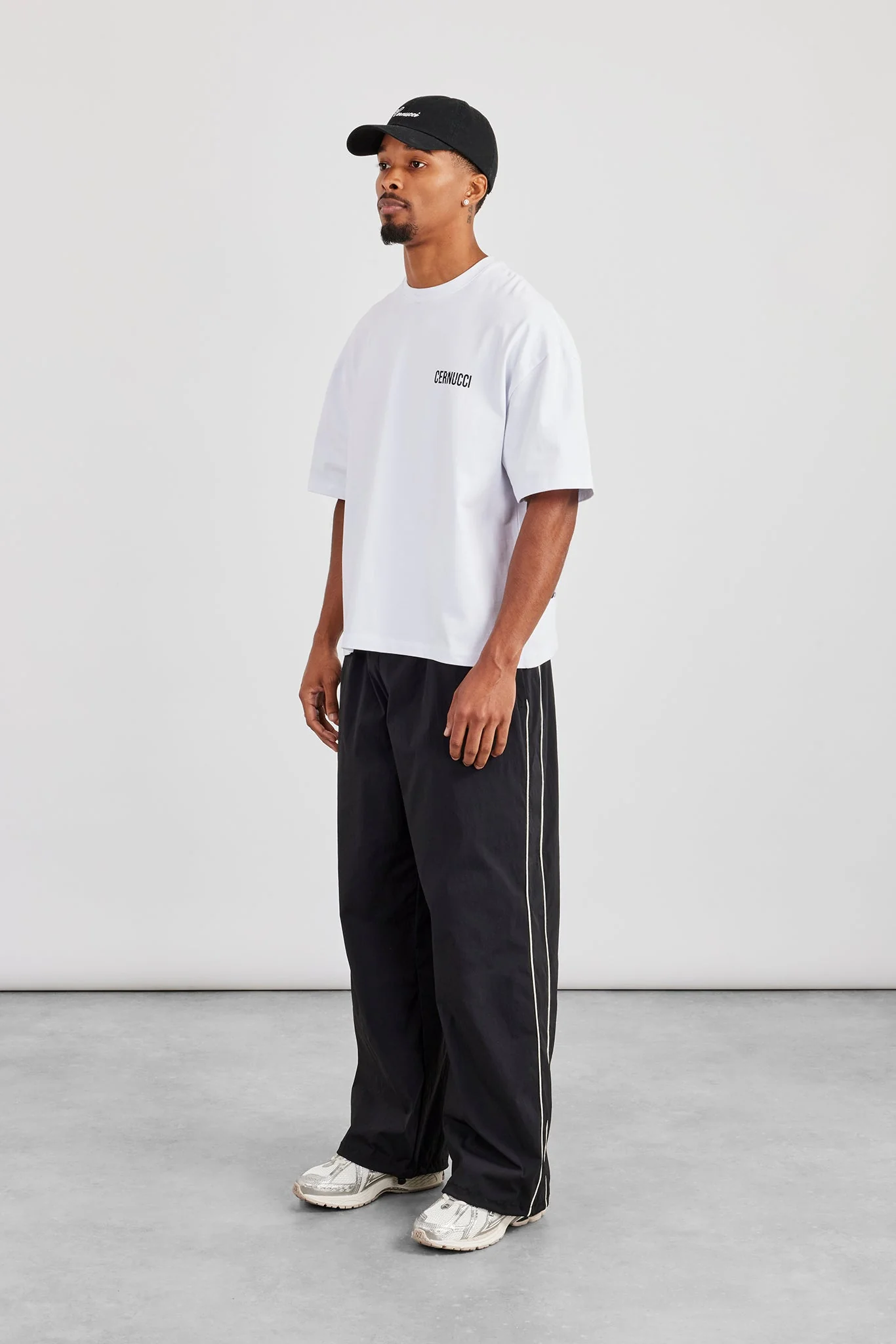 Nylon Piping Cargo Trouser - Black - Image 4