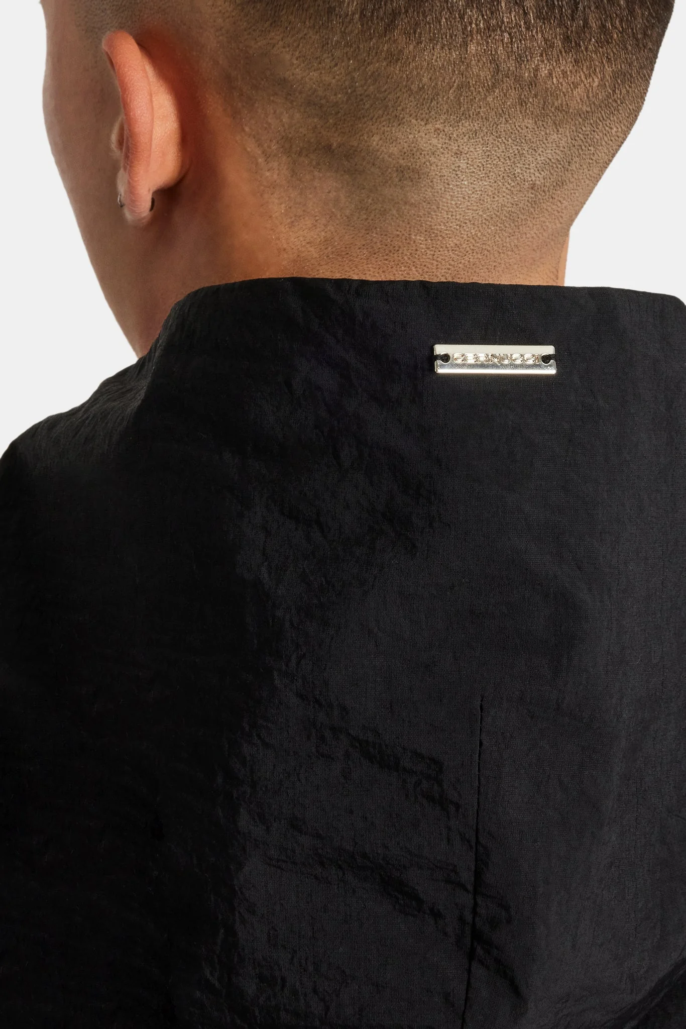 Nylon Hooded Track Jacket - Black - Image 5