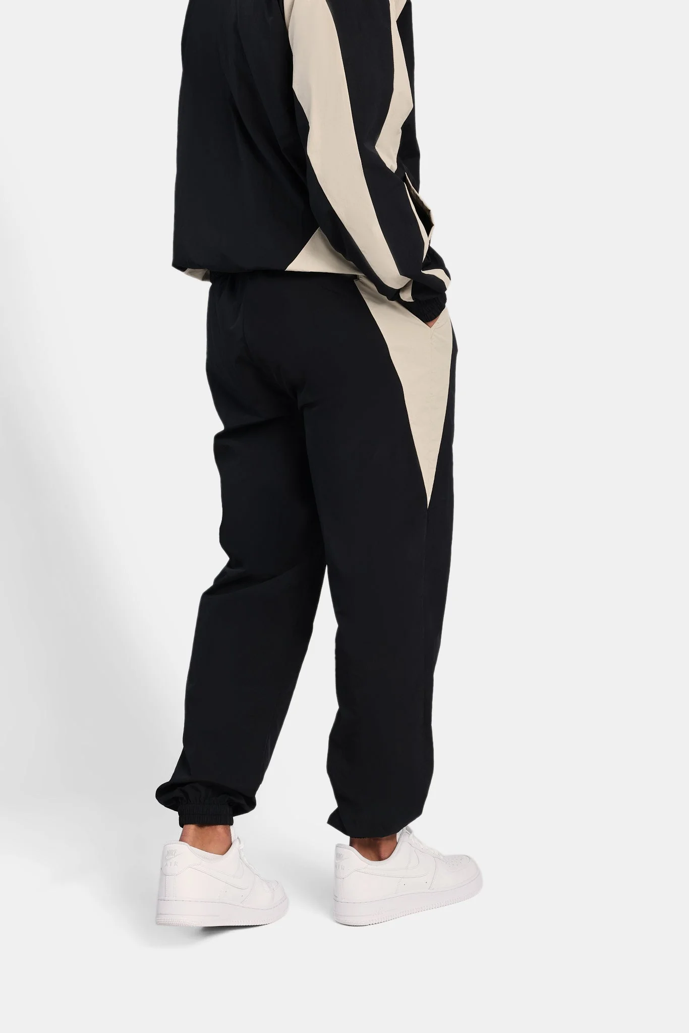 Nylon Panelled Tracksuit - Black - Image 2