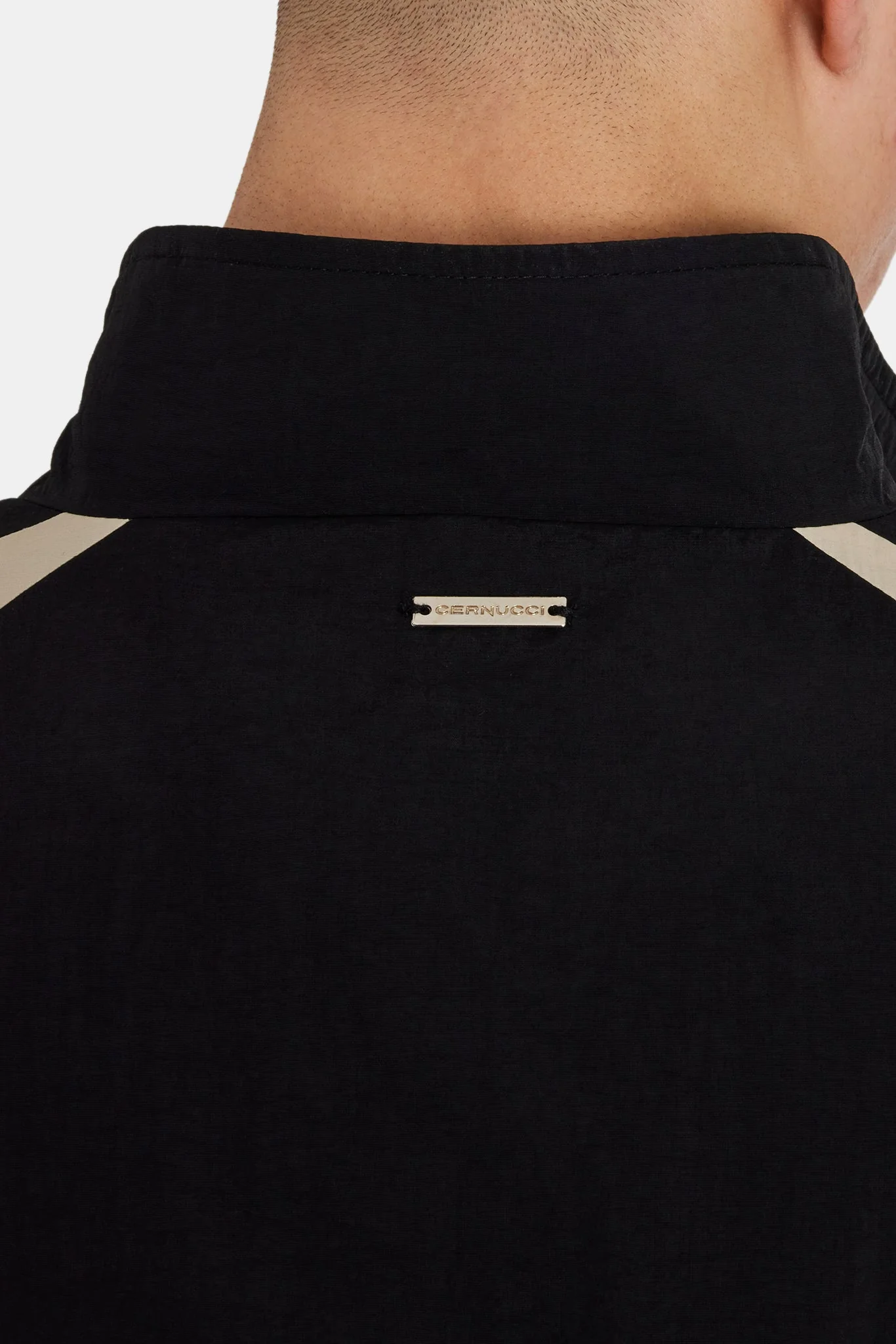 Nylon Panelled Track Jacket & Short Set - Black - Image 4