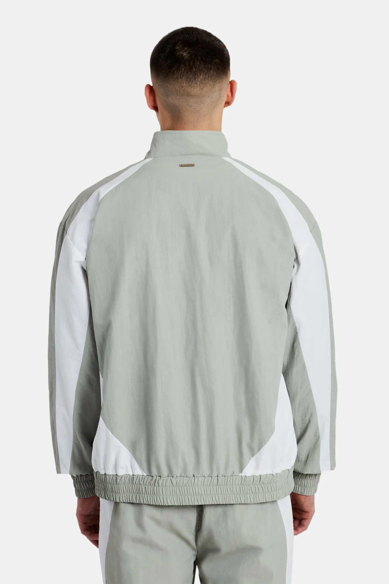 Nylon Panelled Tracksuit- Light Grey - Image 2