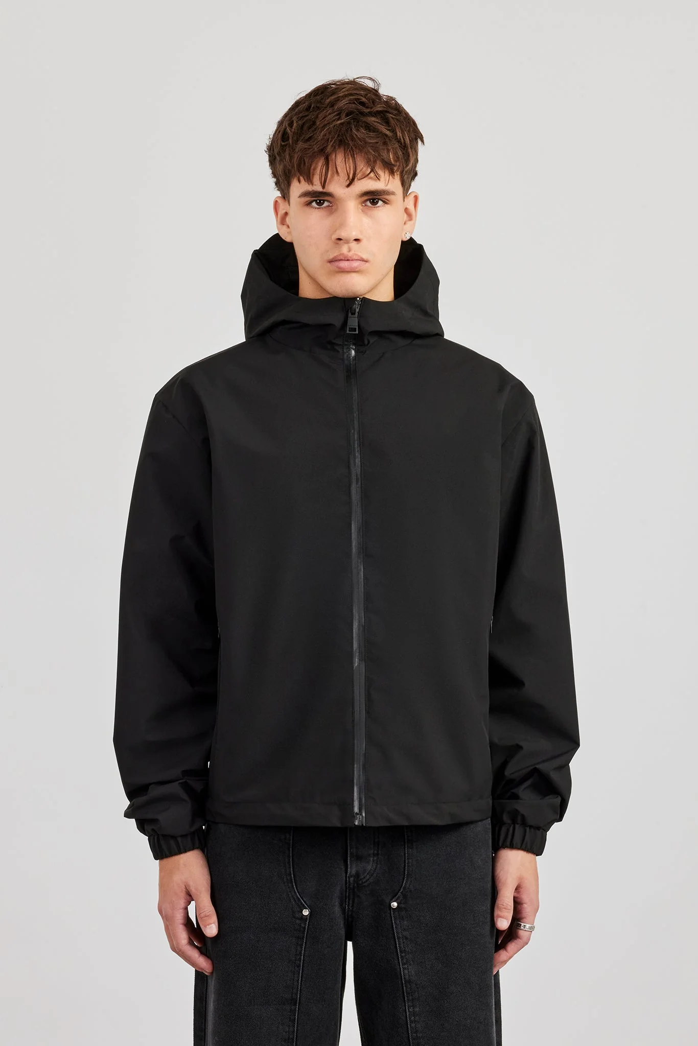 Nylon Track Jacket - Black